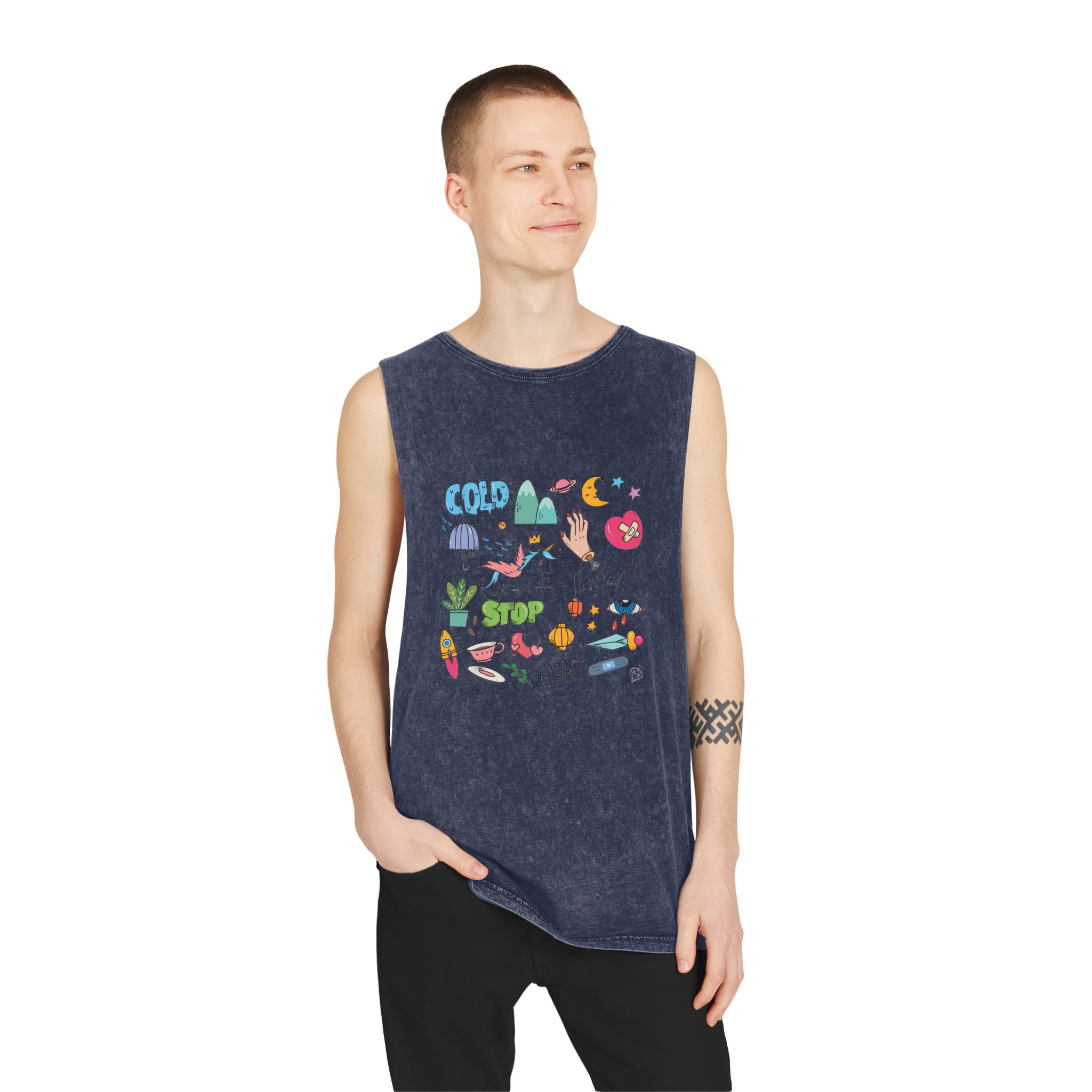 Unicorn V147 Unisex Stonewash Tank Top - Image 15