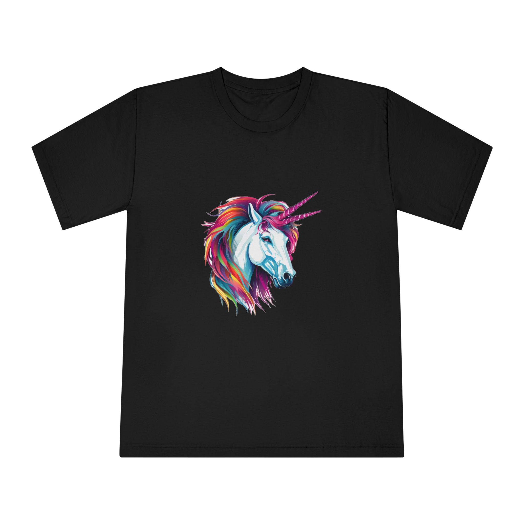 Close Up Unicorns Head With Colorful Mane Generative Ai Copy Unisex Classic Crewneck T Shirt - Image 5