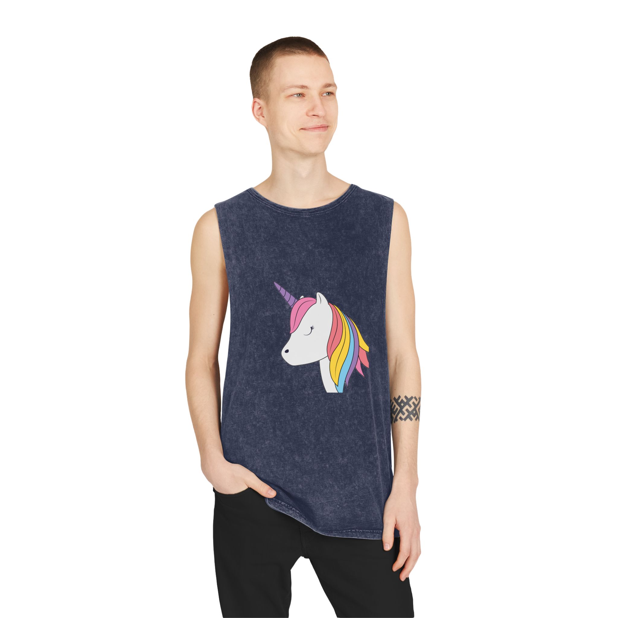 Beautiful Unicorn Copia Unisex Stonewash Tank Top - Image 15