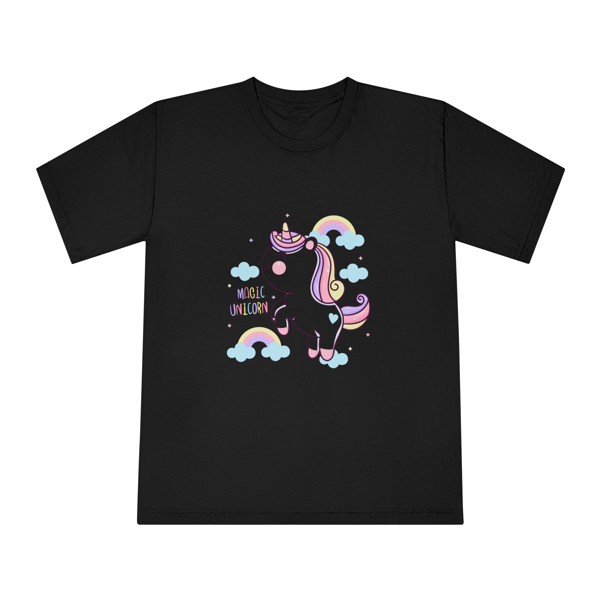 Cute Unicorn Cartoon Magic Rainbow Kawaii Pony Unisex Classic Crewneck T Shirt - Image 5
