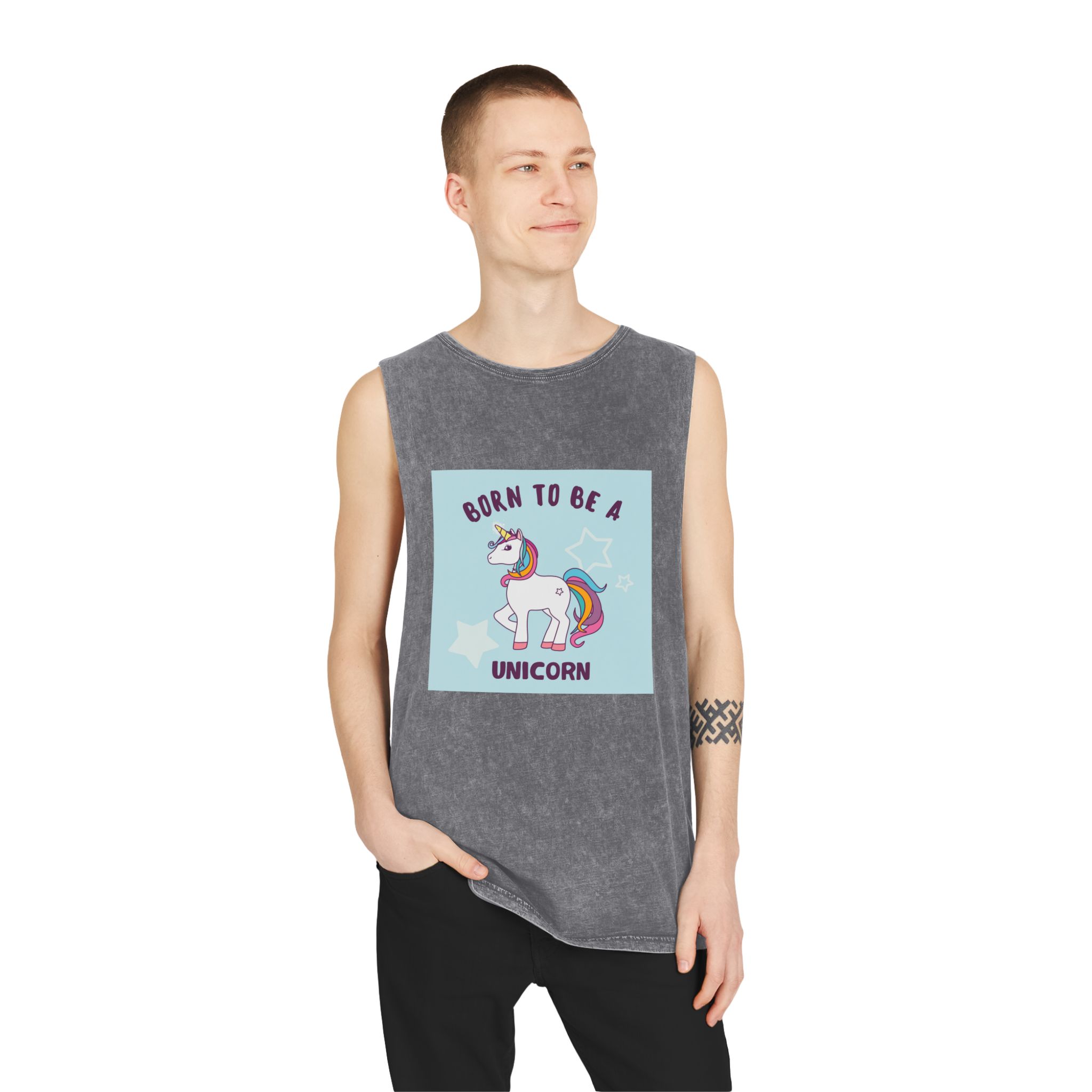Unicorn V36 Unisex Stonewash Tank Top - Image 11