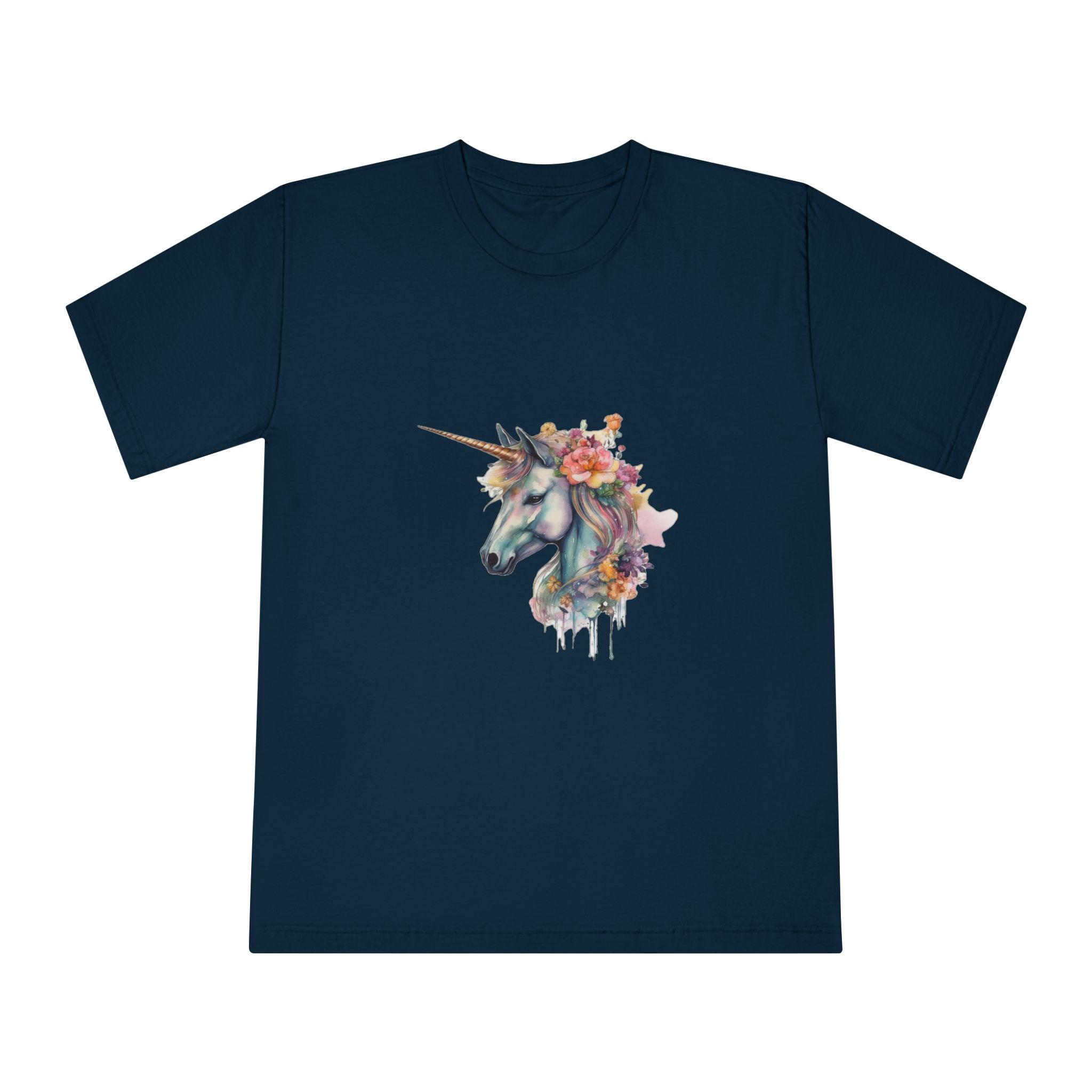 Unicorn With Flower Crown Its Head Unisex Classic Crewneck T Shirt - Image 17