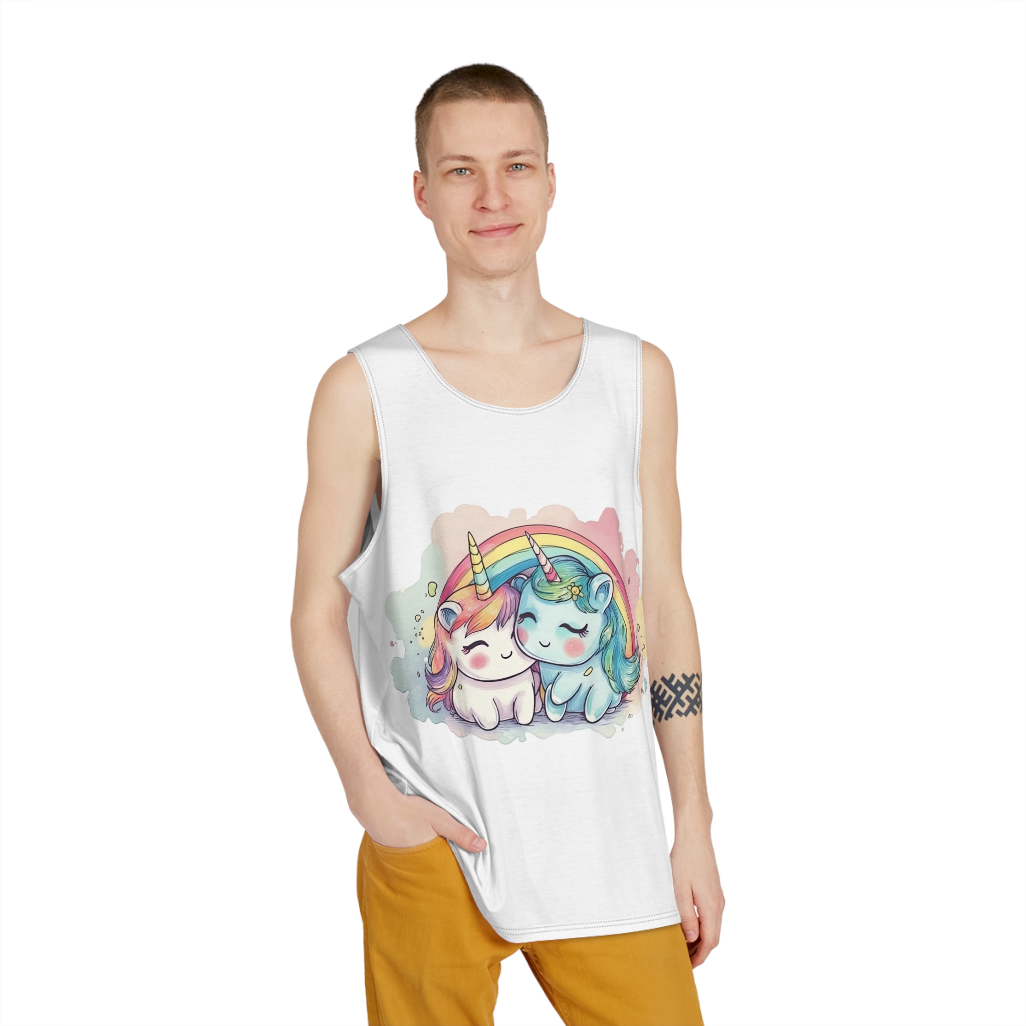 Two Cute Unicorns Mens Tank Aop - Image 3