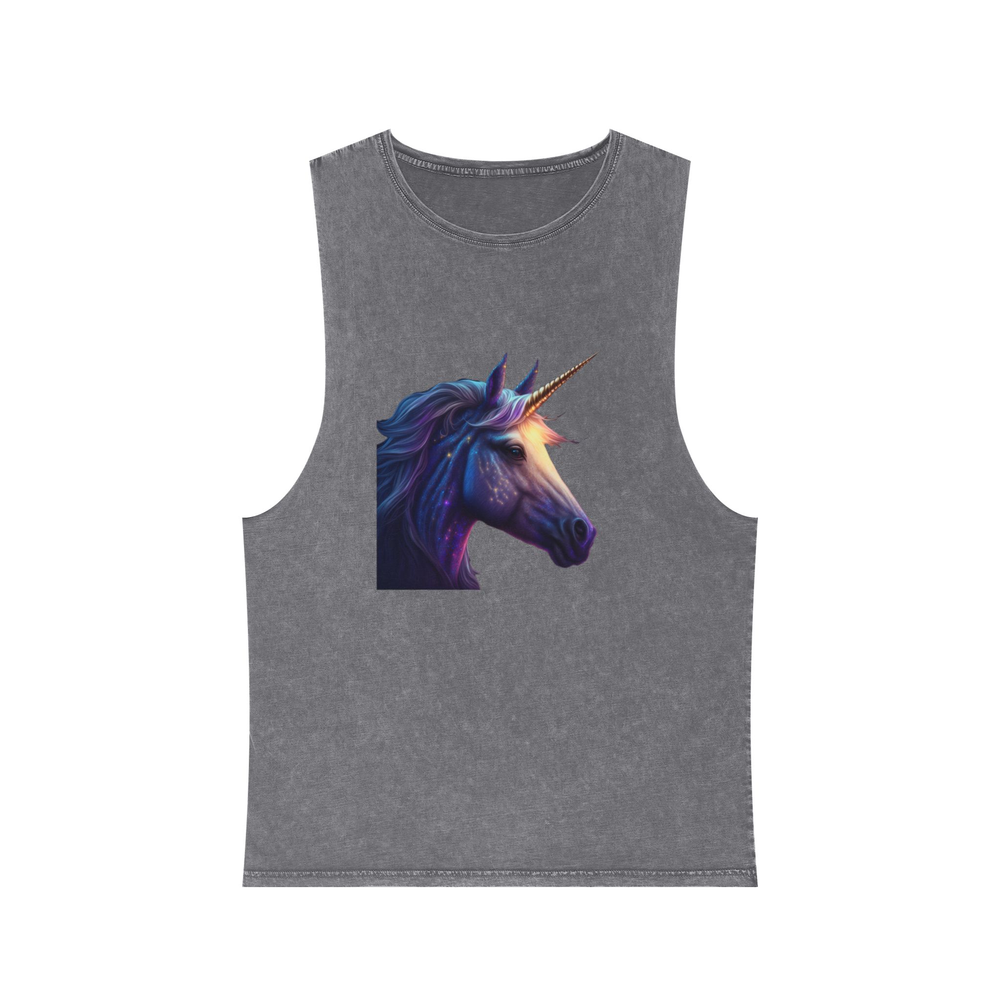 Adorable Colorful Unicorn (1) Copia Unisex Stonewash Tank Top - Image 9