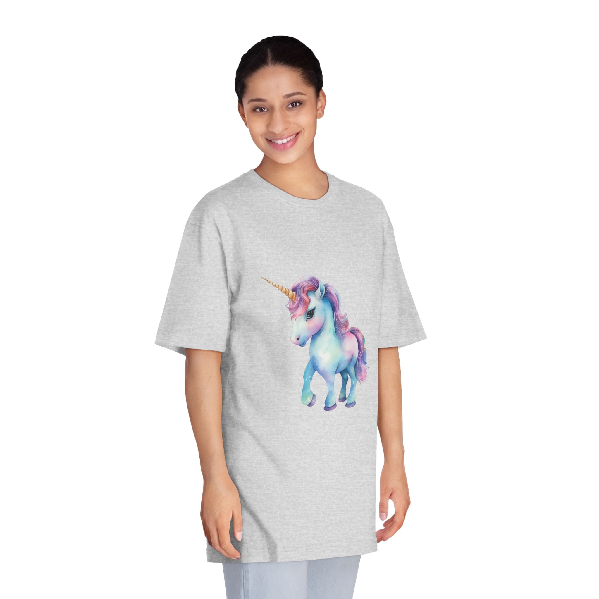 Unicorn With Colorful Mane Pink Mane Generative Ai Unisex Classic Crewneck T Shirt - Image 15