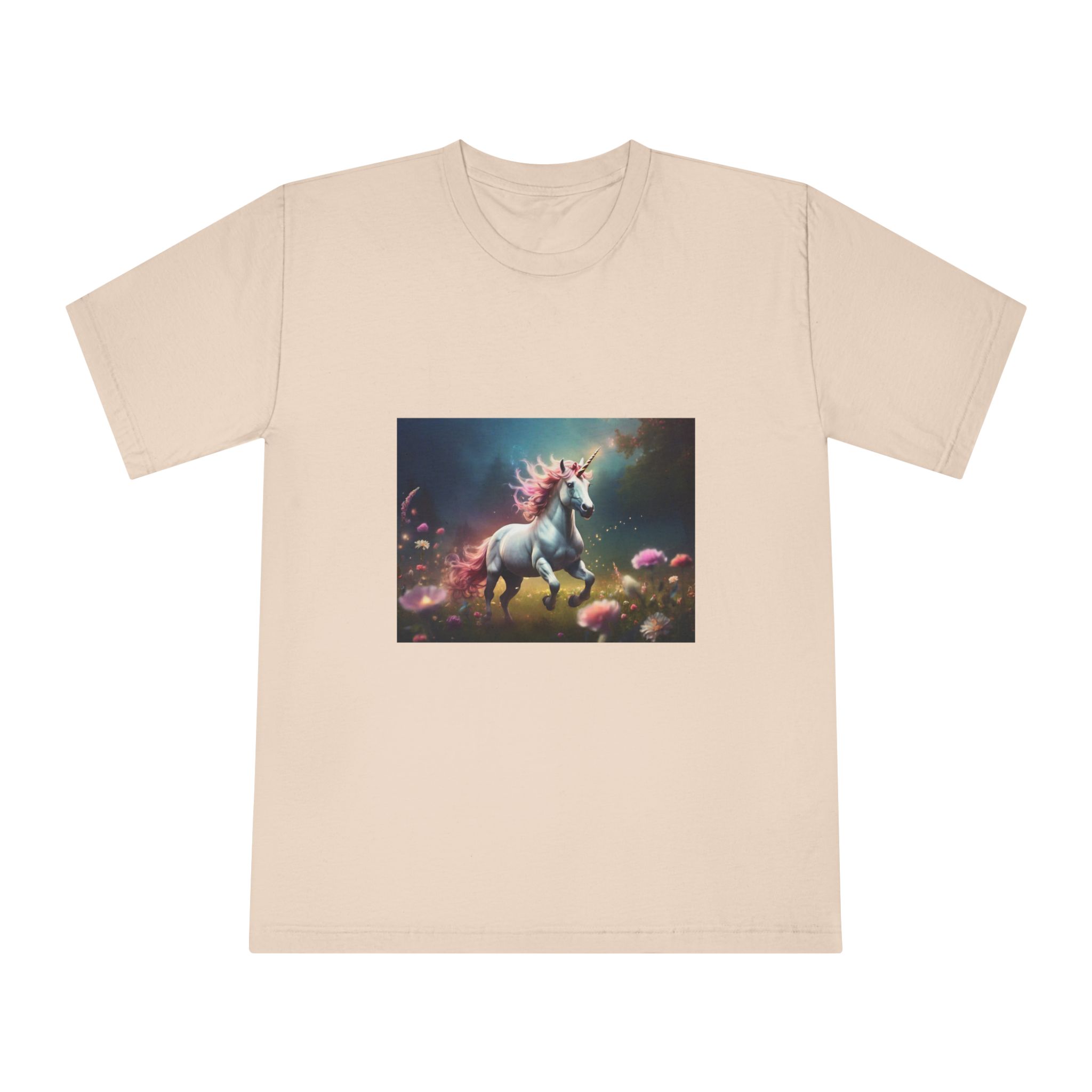Beautiful Unicorn Running Magical Meadow Unicorn Background Images Whimsical Unicorn (22) Unisex Classic Crewneck T Shirt - Image 9