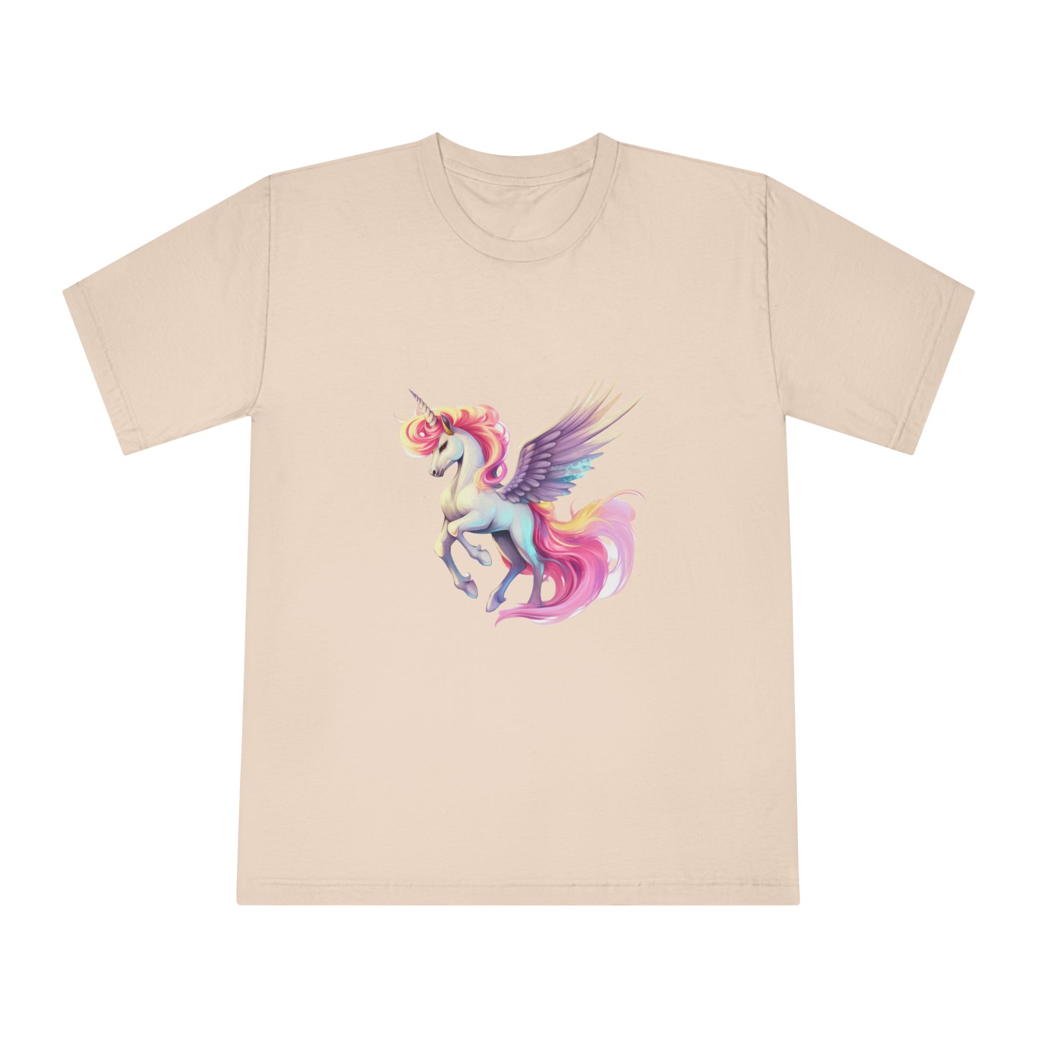 Unicorn With Wings Pink Mane Unisex Classic Crewneck T Shirt - Image 9