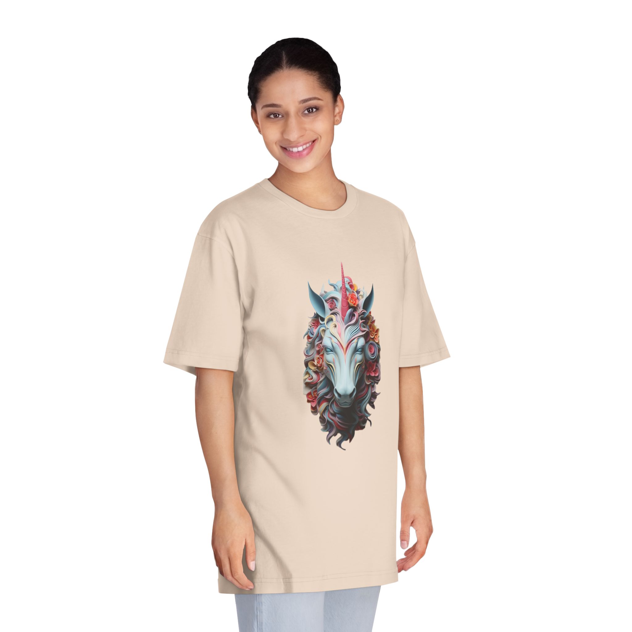 Colorful 3d Unicorn With Colorful Mane (2) Unisex Classic Crewneck T Shirt - Image 11