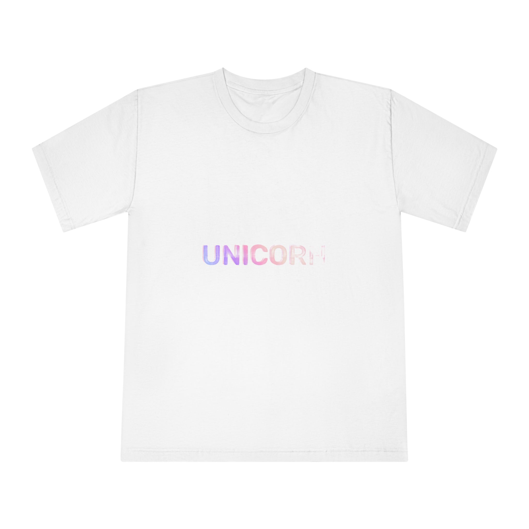 Unicorn Word Holographic Text Style Unisex Classic Crewneck T Shirt