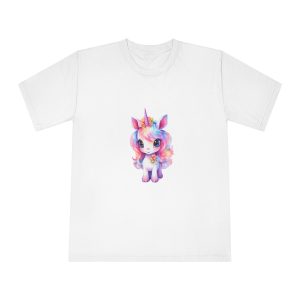Cute Colorful Magic Unicorn With Flowers Watercolor Style (3) Unisex Classic Crewneck T Shirt