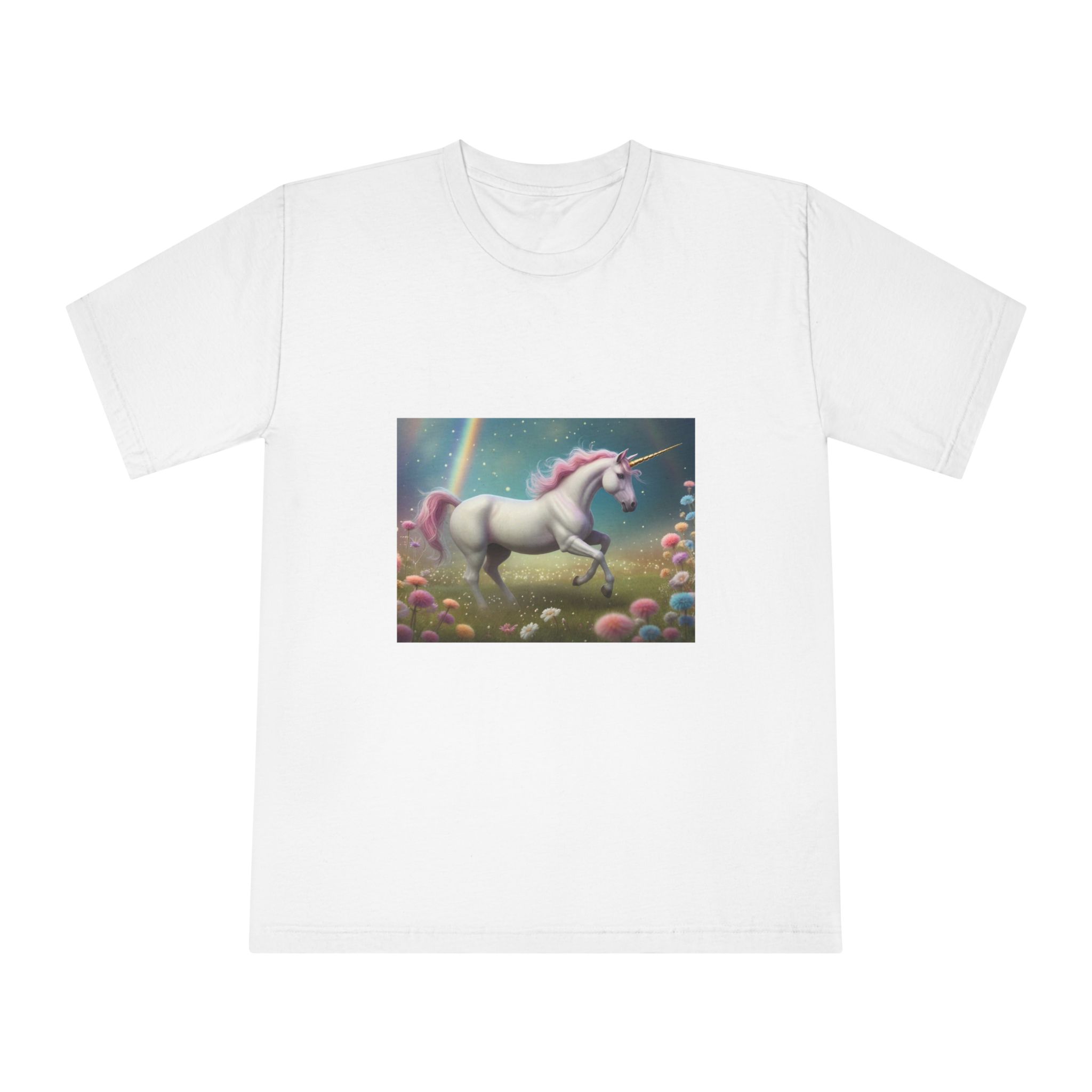 Beautiful Unicorn Running Magical Meadow Unicorn Background Images Whimsical Unicorn (30) Unisex Classic Crewneck T Shirt