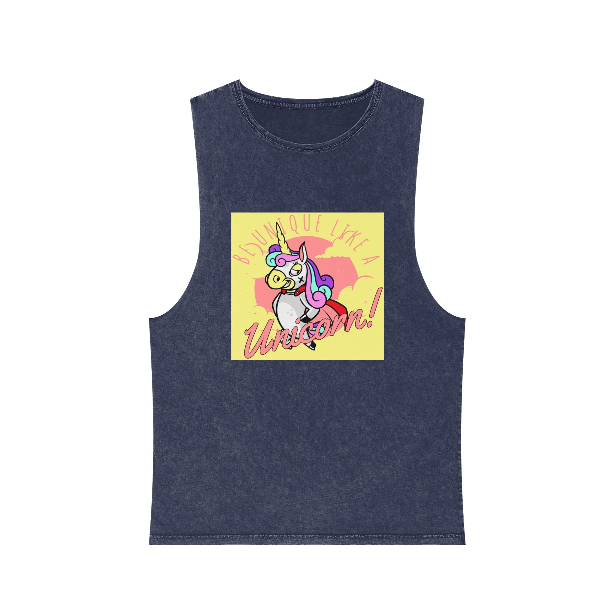 Be Unique Like Unicorn Unisex Stonewash Tank Top - Image 13