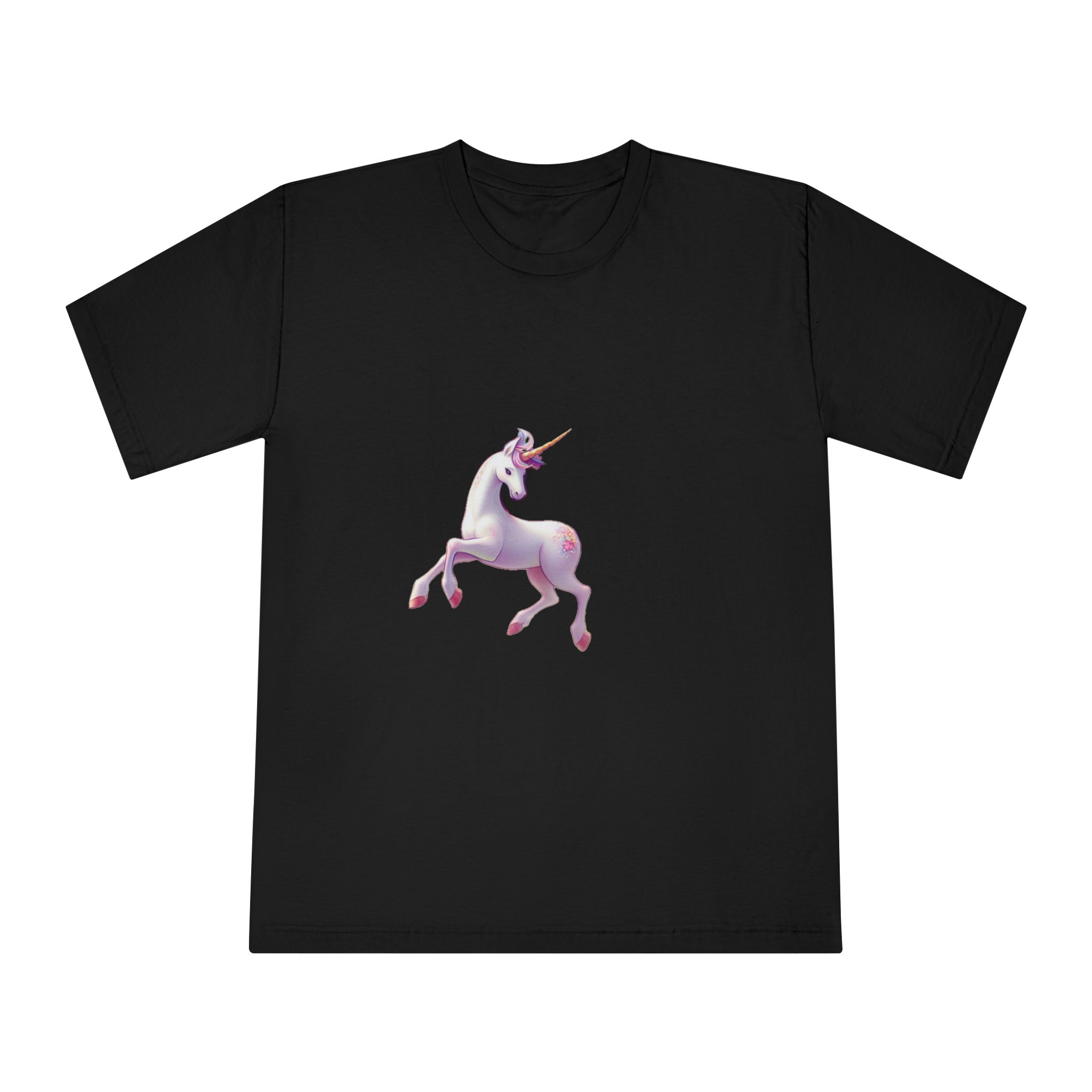 Beautiful Unicorn Running Magical Meadow Unicorn Background Images Whimsical Unicorn (44) Unisex Classic Crewneck T Shirt - Image 5