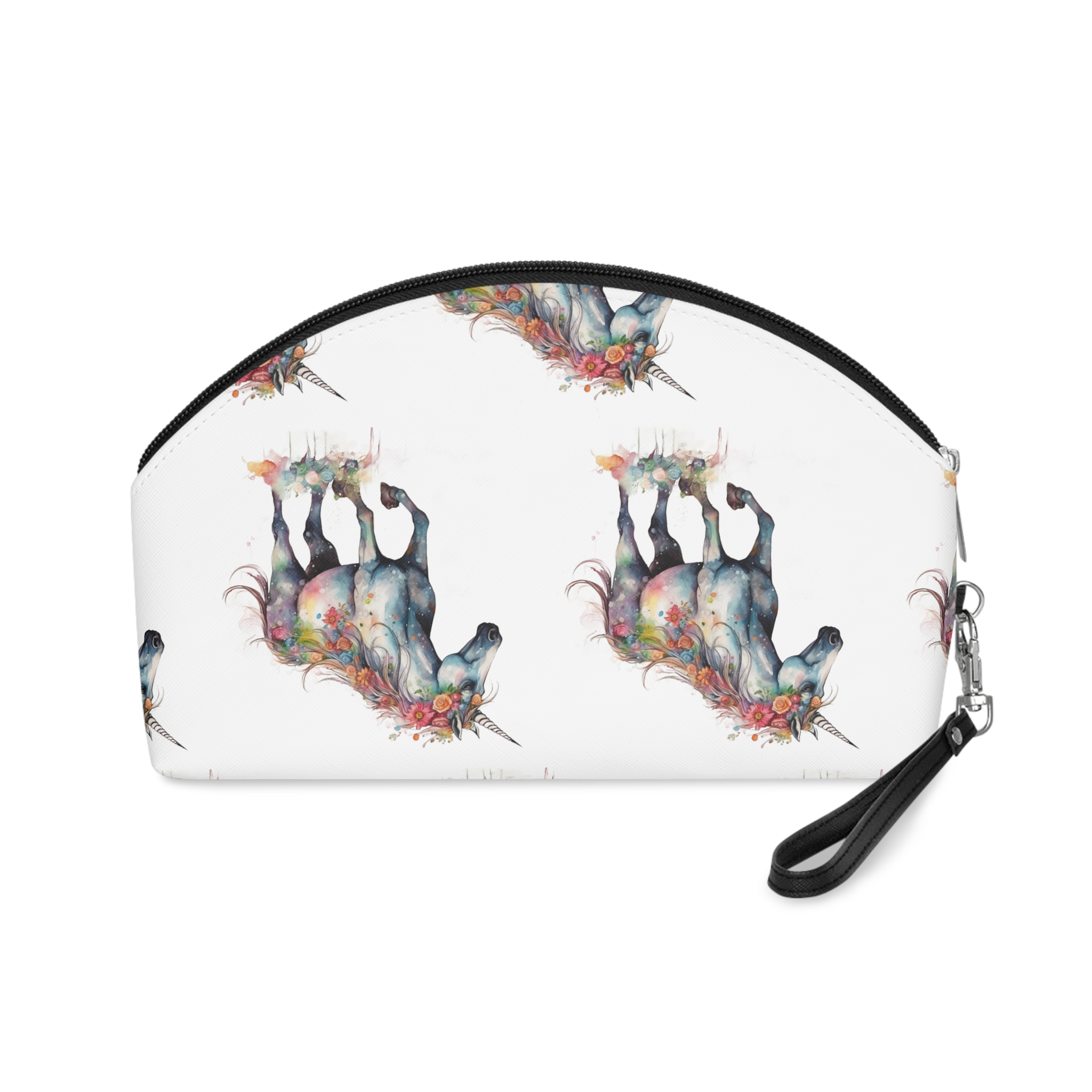 Watercolor Painting Unicorn With Rainbow Horn Makeup Bag - Image 2