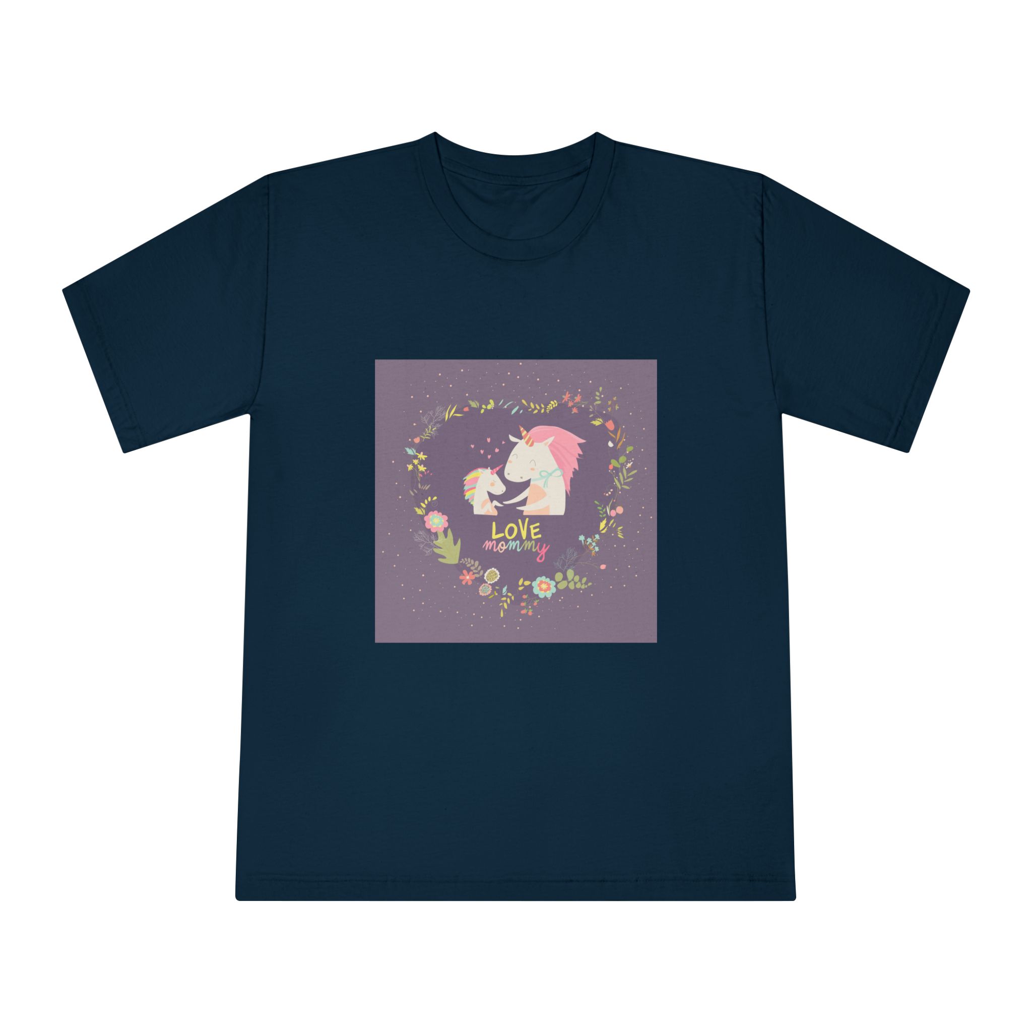 Cute Small Unicorn With Mom Wreath Unisex Classic Crewneck T Shirt - Image 17