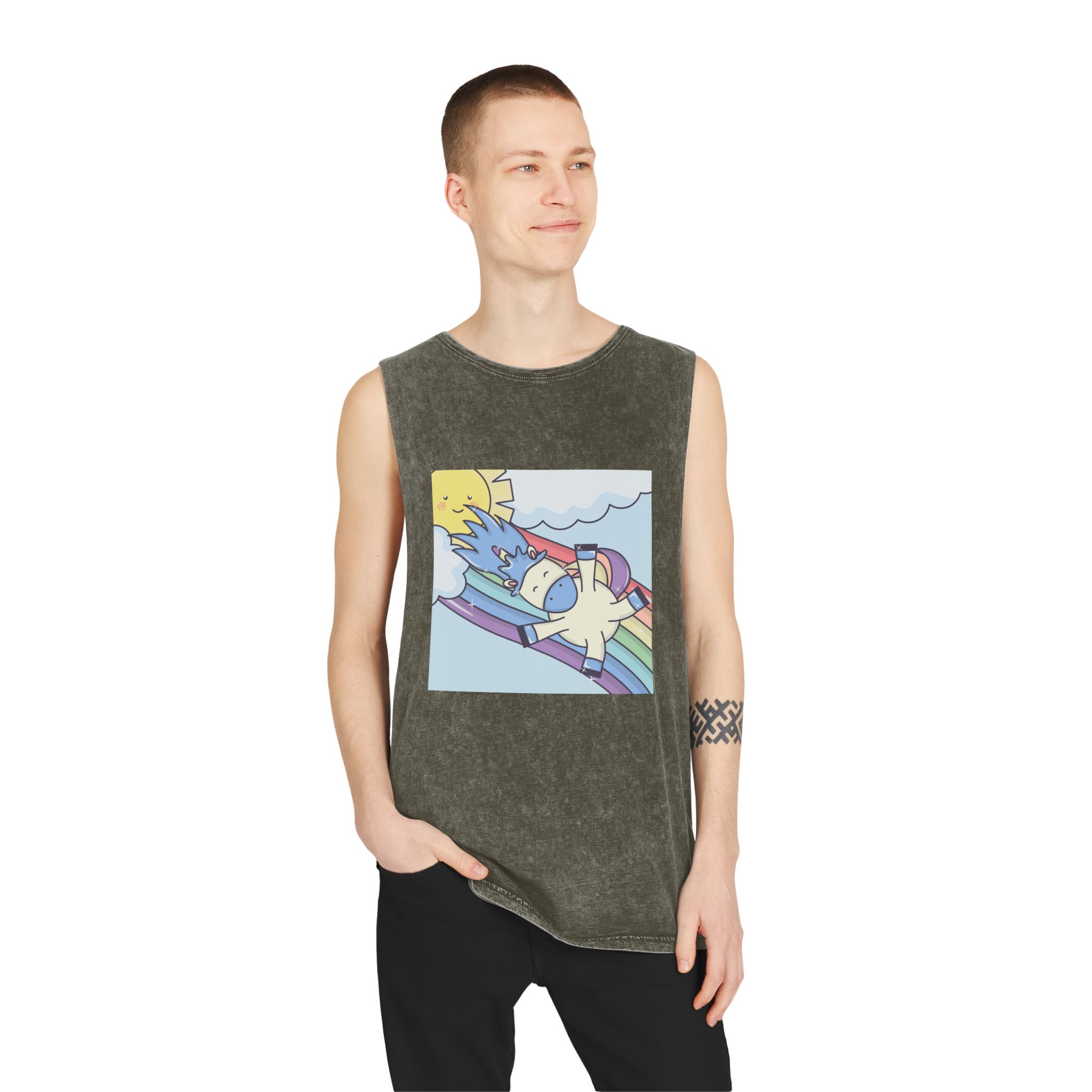 Unicorn V349 Unisex Stonewash Tank Top - Image 7
