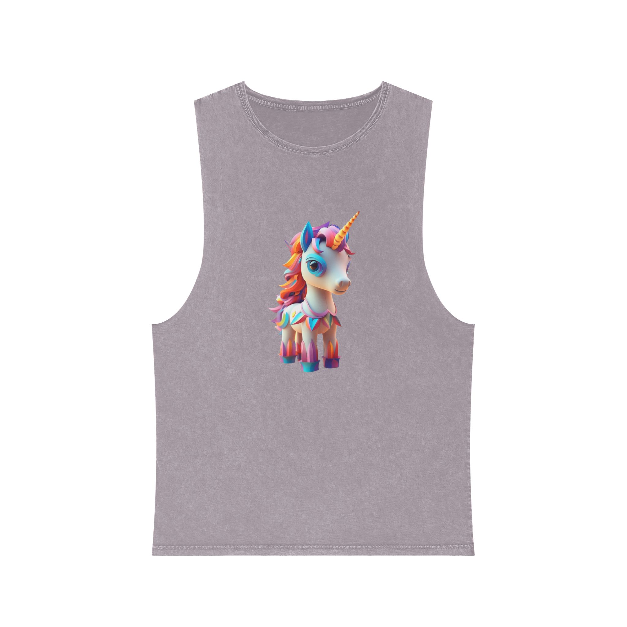 Mythical Unicorn Kids Figurine Style (6) Fotor Bg Remover 20231104152115 Unisex Stonewash Tank Top - Image 17