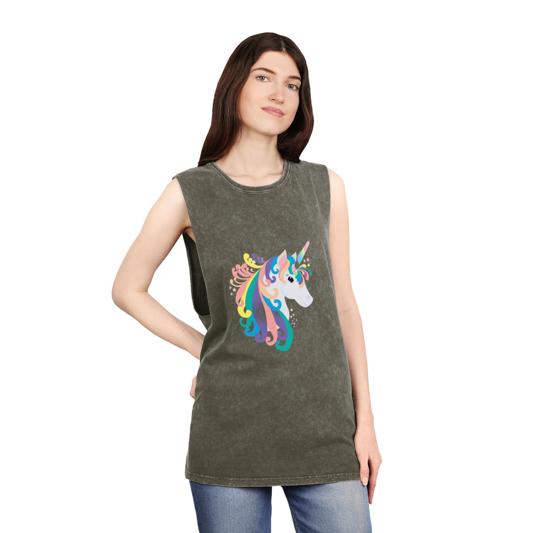 Unicorn V118 Unisex Stonewash Tank Top - Image 8