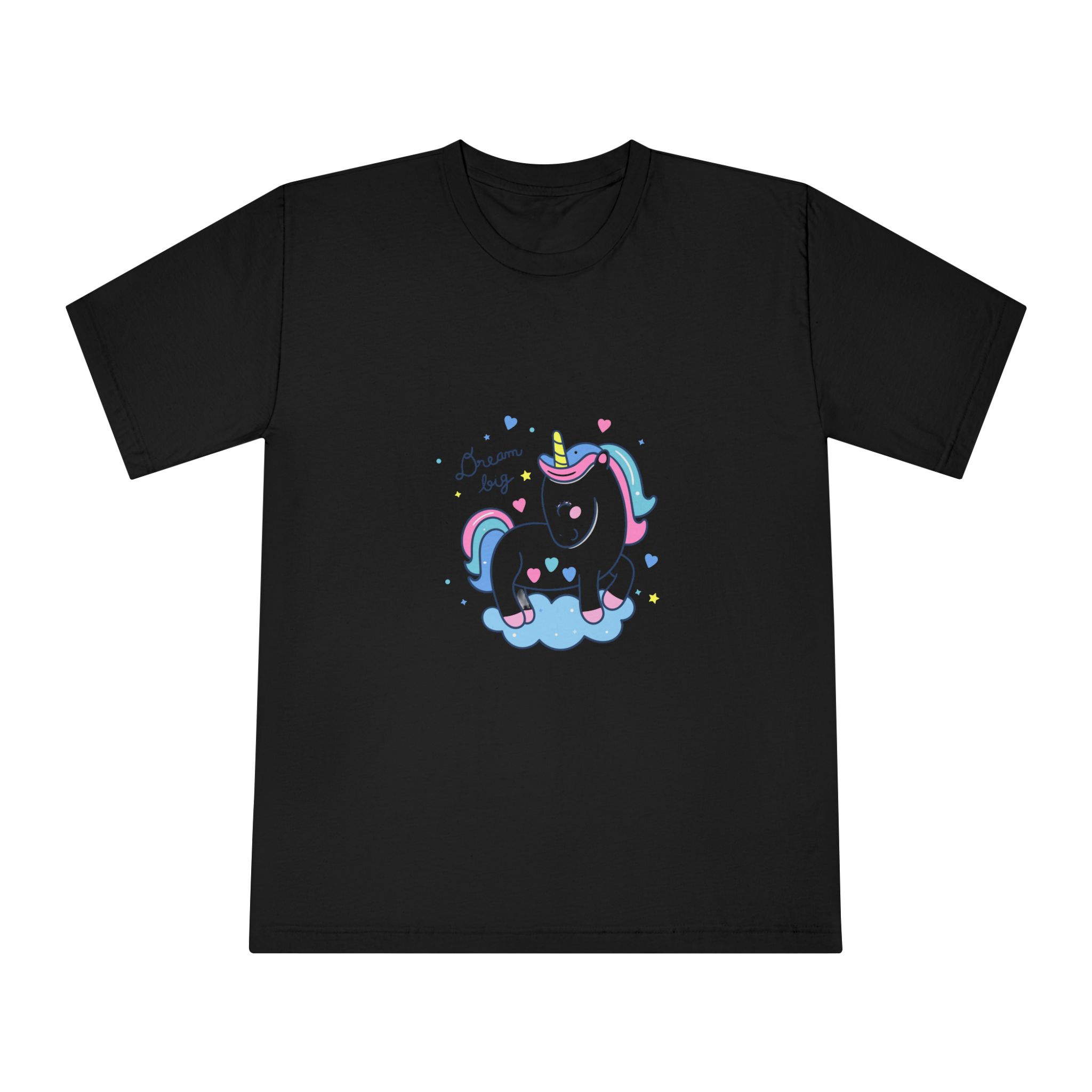 Cute Unicorn Cartoon Dream Big Series Hand Drawn Style Unisex Classic Crewneck T Shirt - Image 5