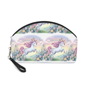 Beautiful Unicorn Running Magical Meadow Unicorn Background Images Whimsical Unicorn (11) Makeup Bag