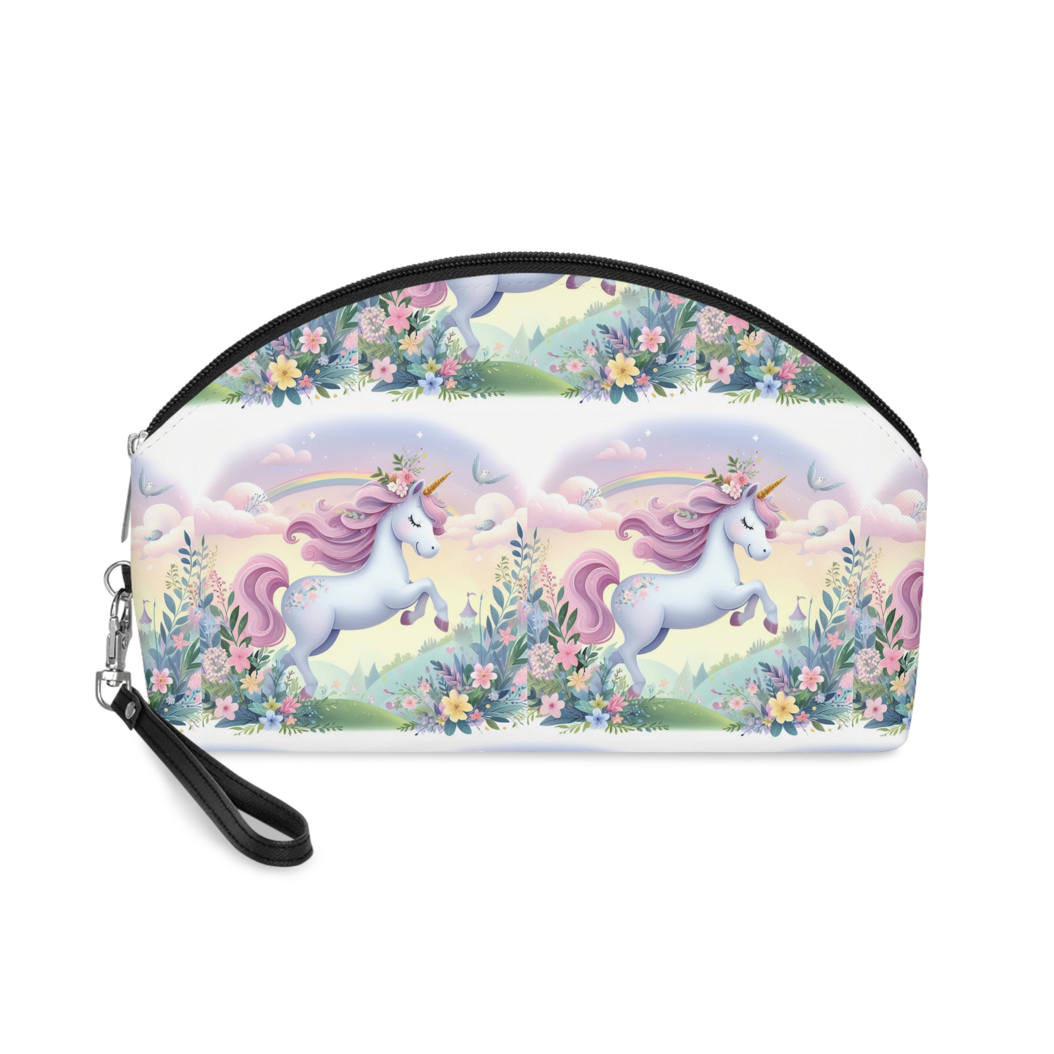 Beautiful Unicorn Running Magical Meadow Unicorn Background Images Whimsical Unicorn (11) Makeup Bag