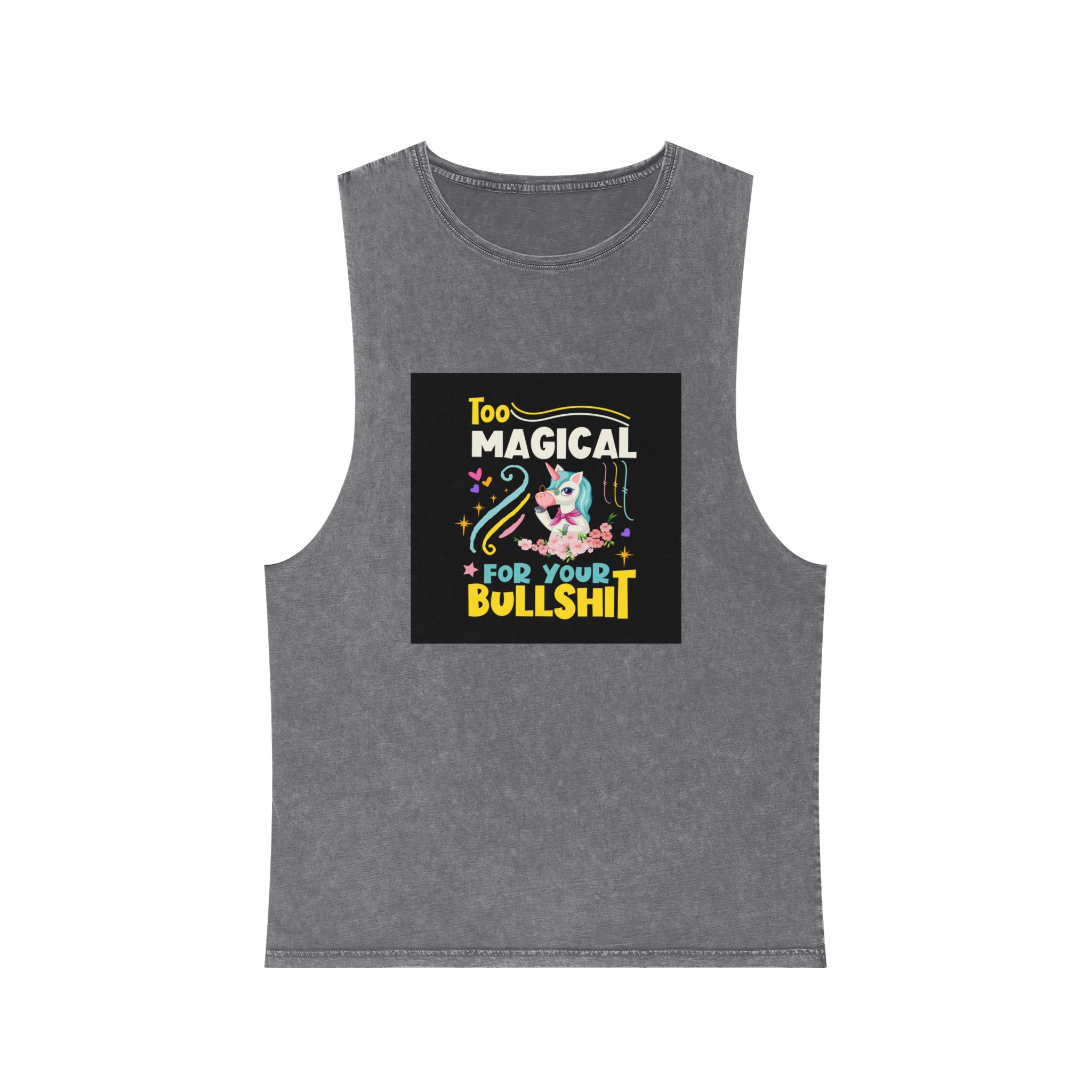 Unicorn Design 8 Unisex Stonewash Tank Top - Image 9