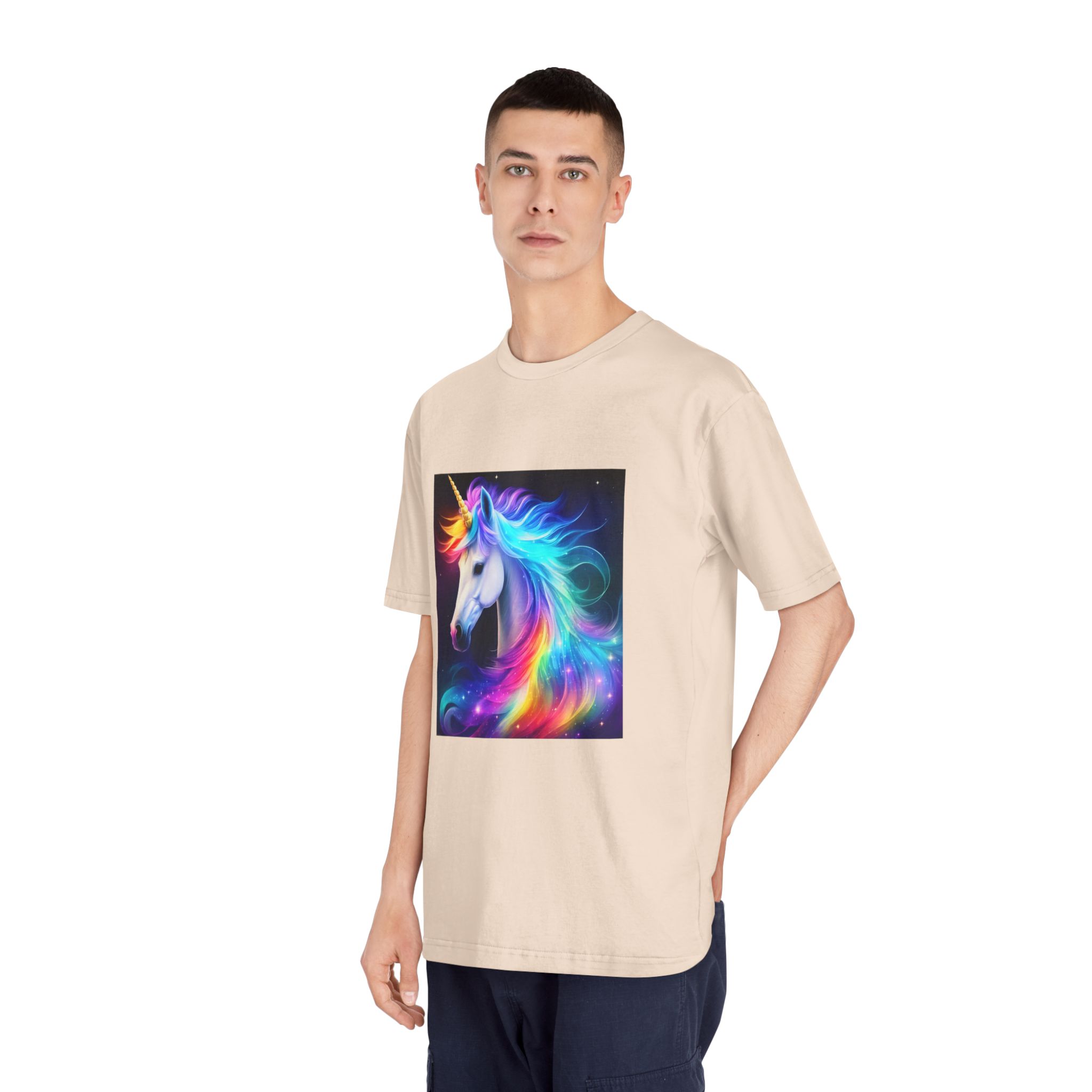 Portrait Unicorn Isolated Stars Background Generative Artificial Intelligence Unisex Classic Crewneck T Shirt - Image 12