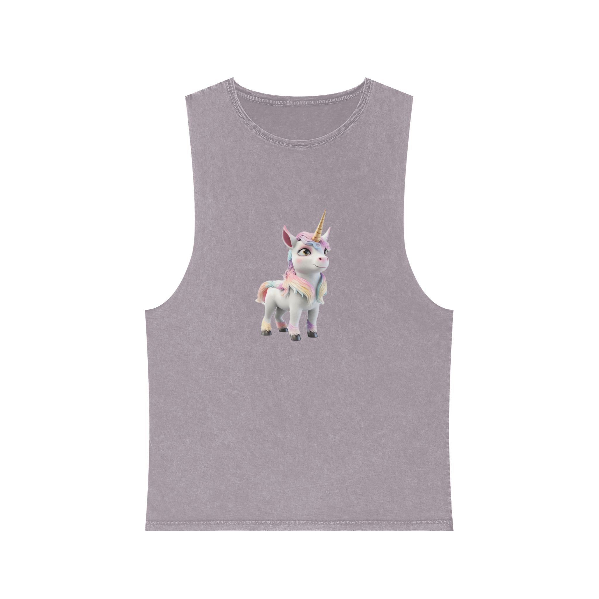 Colorful Cartoon Animated 3d Unicorn Children (13) Unisex Stonewash Tank Top - Image 17