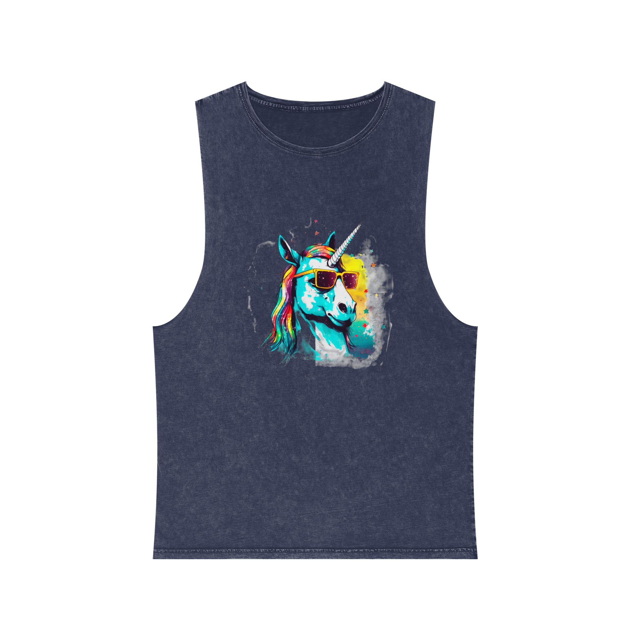 Cute Cartoon Baby Unicorn Isolated Transparent Background Ideal Tshirt Prints Stickers Mugs Unisex Stonewash Tank Top - Image 13