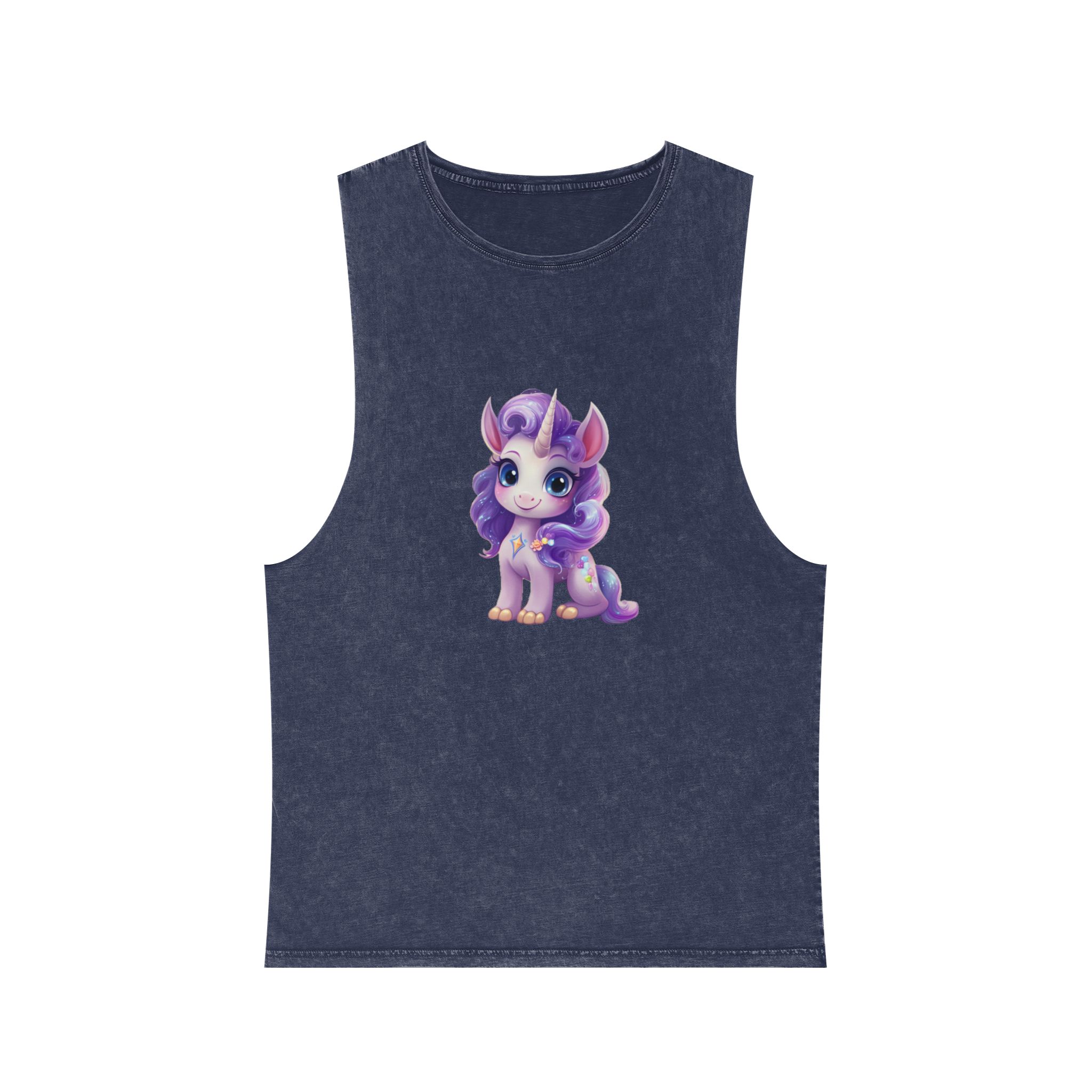Beautiful Cute Baby Unicorn (8) Unisex Stonewash Tank Top - Image 13
