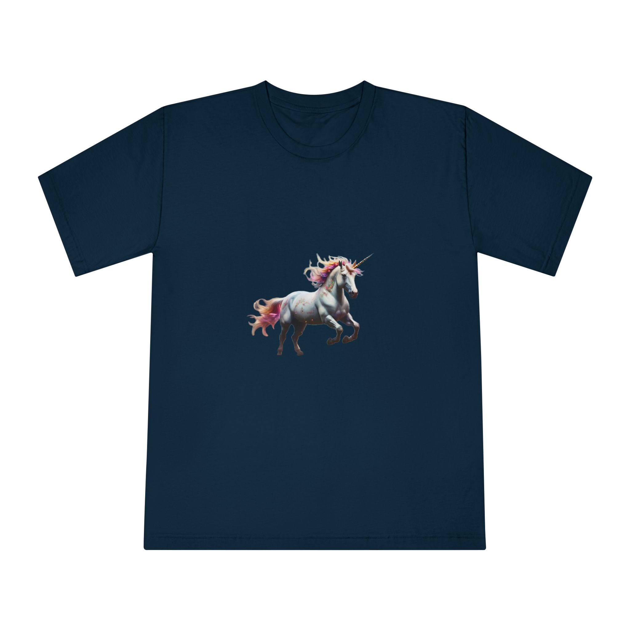 Beautiful Unicorn Running Magical Meadow Unicorn Background Images Whimsical Unicorn (34) Unisex Classic Crewneck T Shirt - Image 17