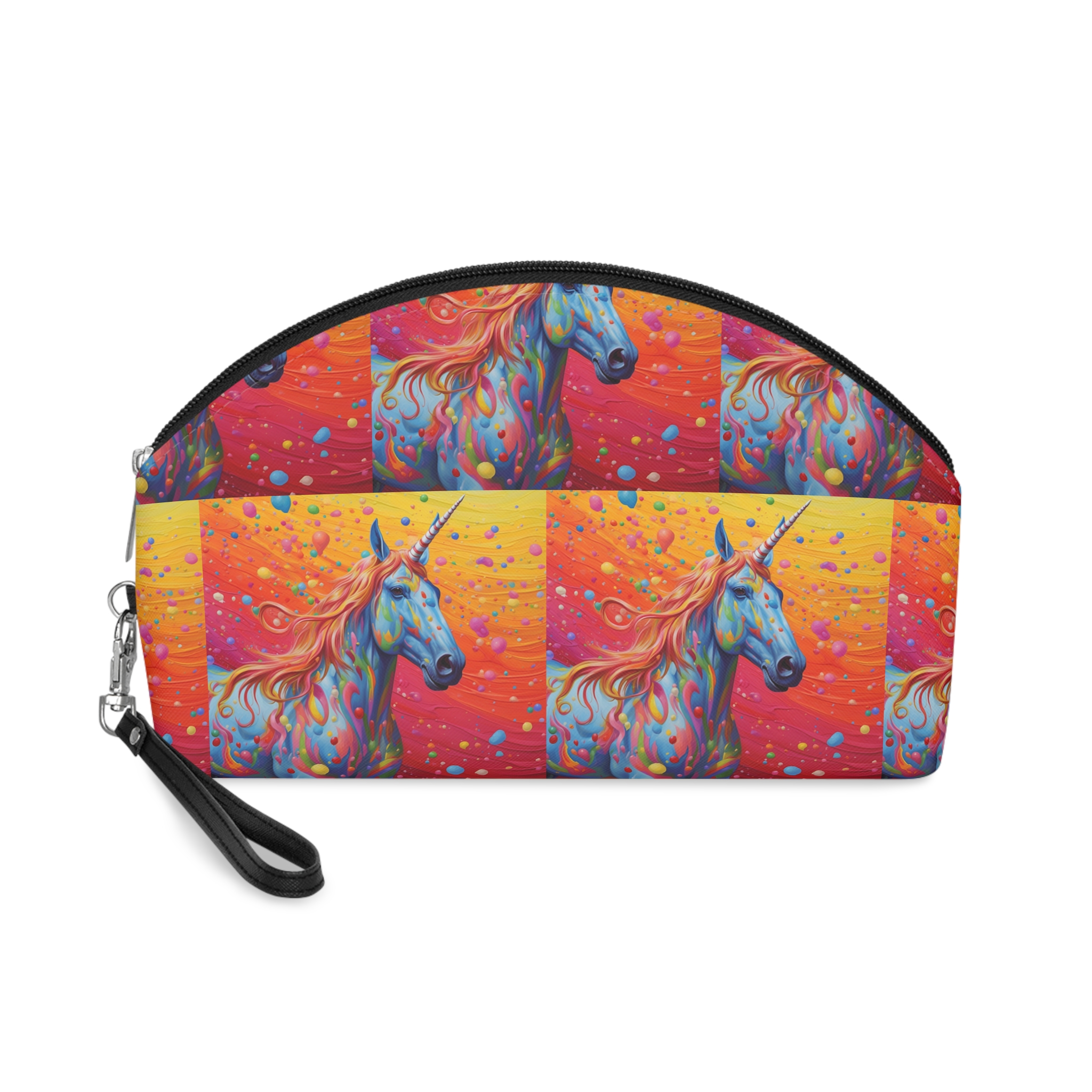 Painting Unicorn With Colorful Mane Rainbow Mane Generative Ai Makeup Bag