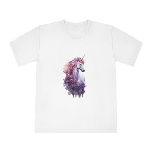 Magical Cute Unicorn Pink Fantasy Background Watercolor Unicorn Magical Unicorn Pastel Colored (1) Unisex Classic Crewneck T Shirt