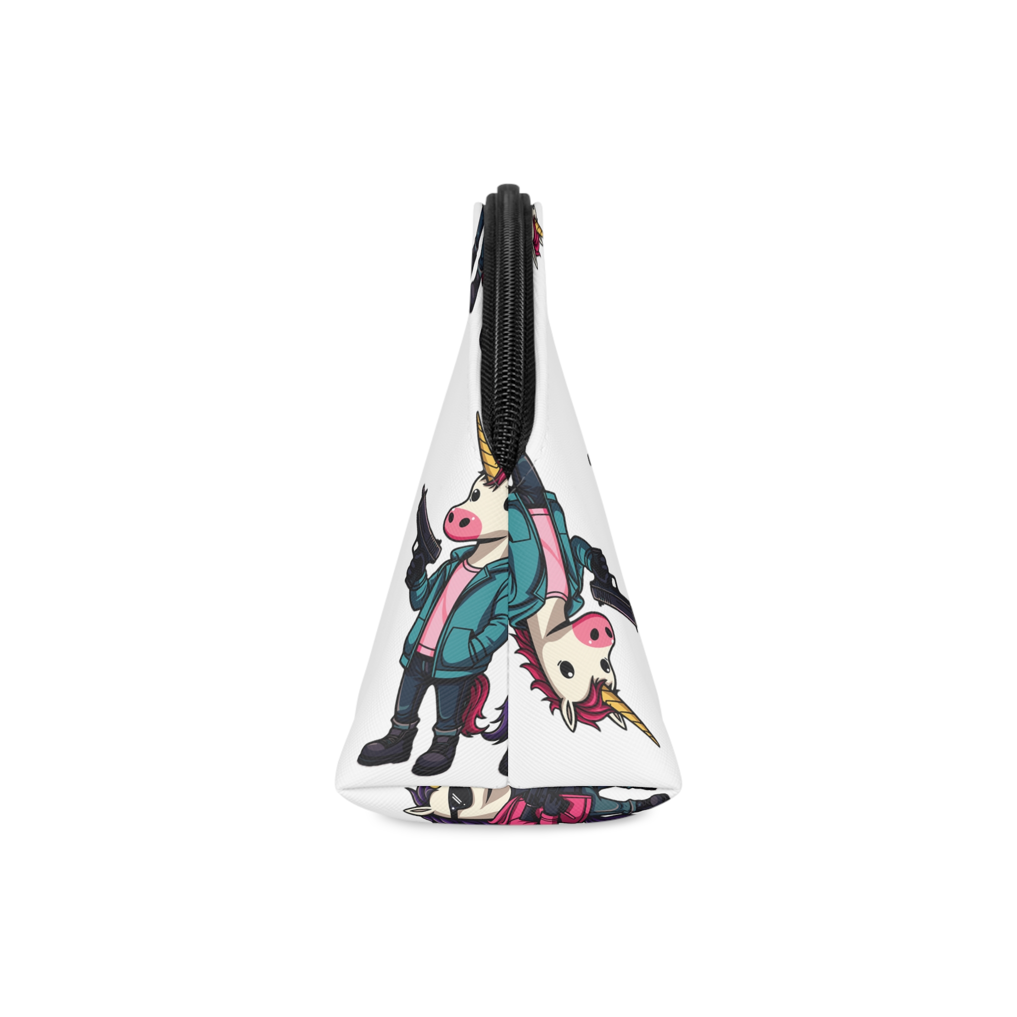 Two Unicorns With Horns Horns Standing Each Other Makeup Bag - Image 4