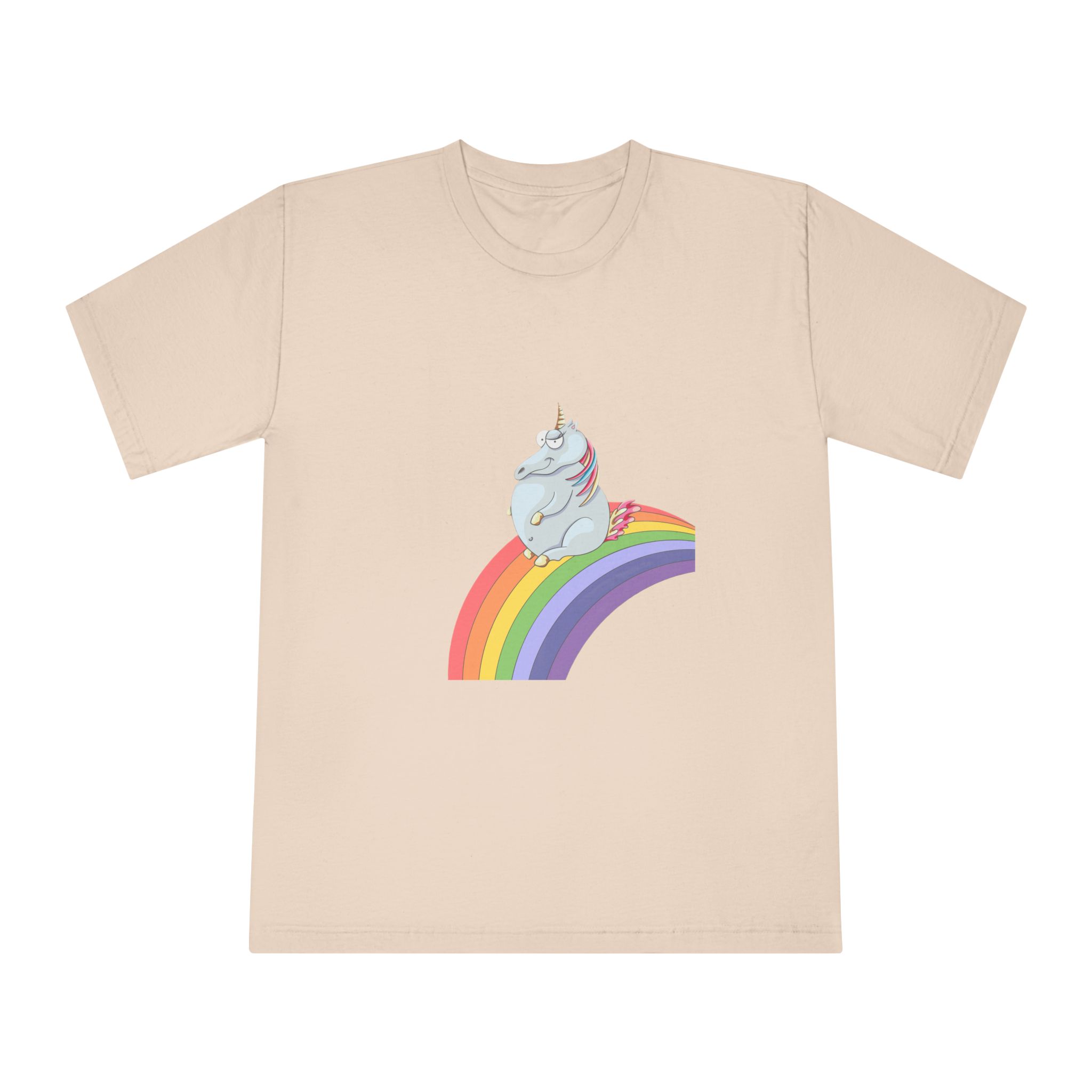Unicorn and Rainbow Childrens Tale Magic Art Flat Unisex Classic Crewneck T Shirt - Image 9