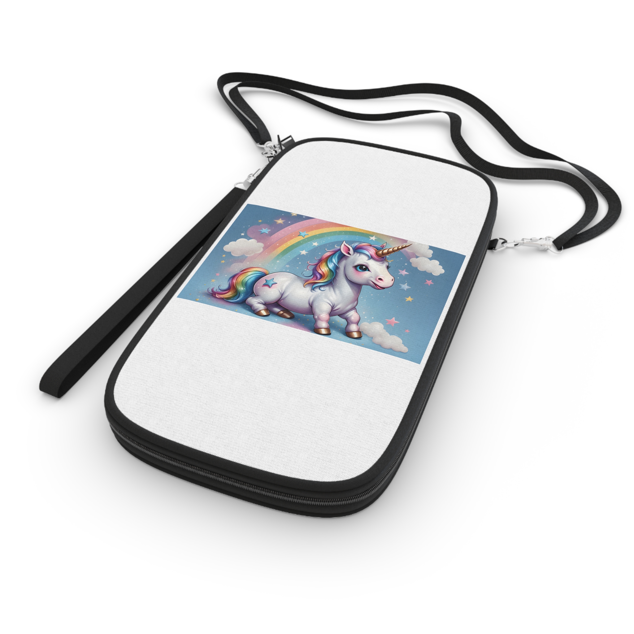 Happy Unicorn Background Sky Rainbow Passport Wallet - Image 3