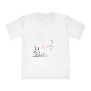 Illustration Unicorn Forest With Flowers Trees Generative Ai Unisex Classic Crewneck T Shirt