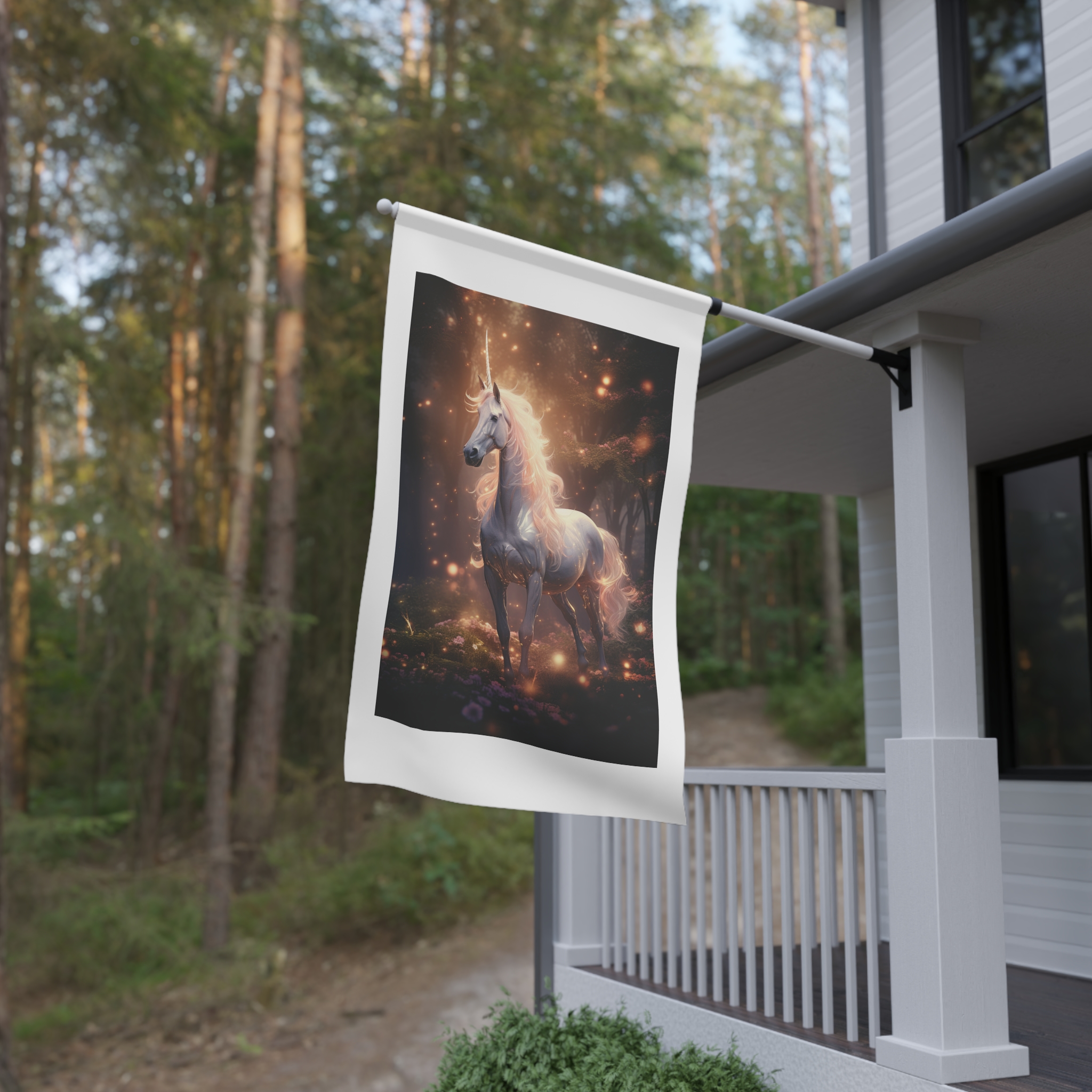 Unicorn With Light Shining Its Mane House Banner - Image 4