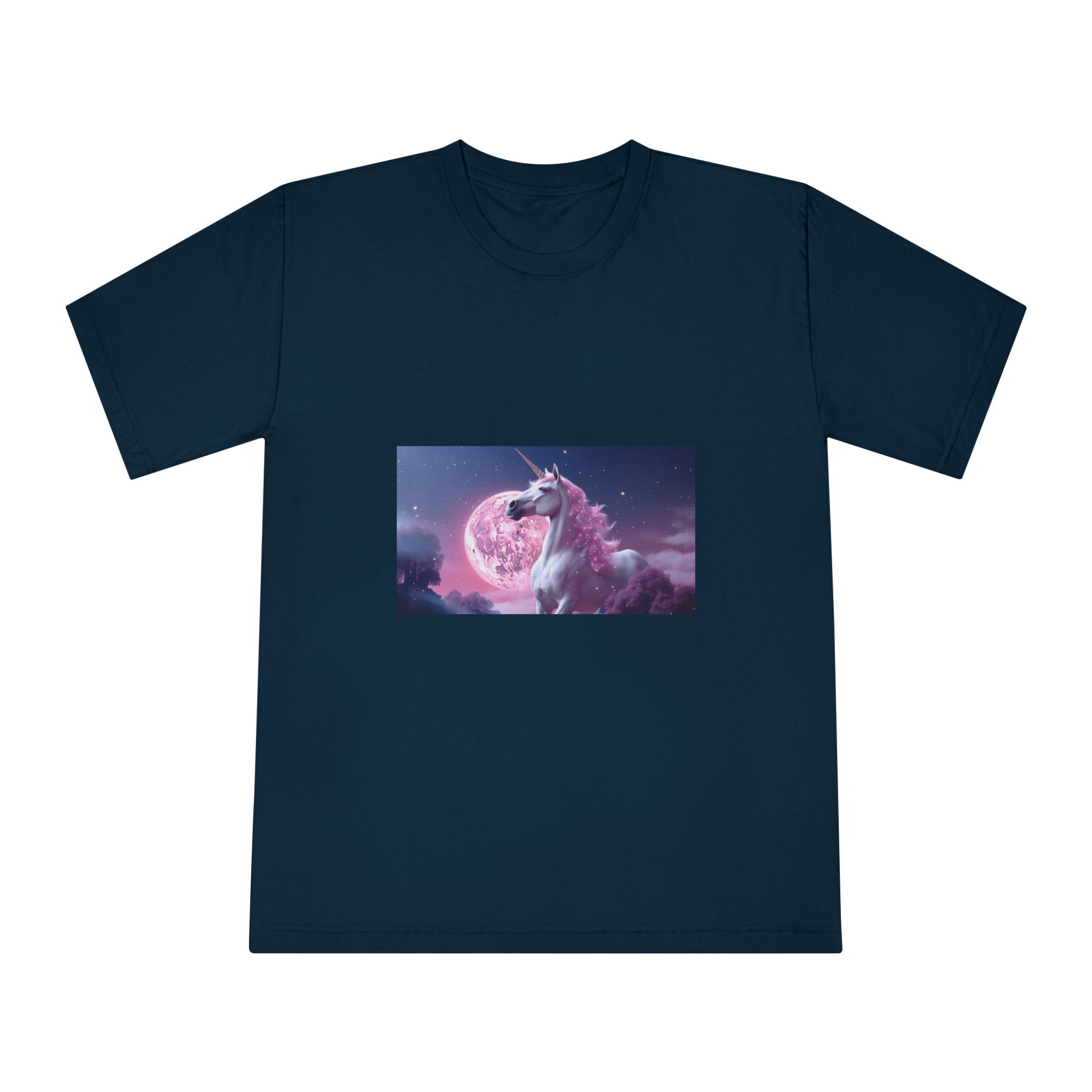 Pink Background With Unicorn Illustration Ai Generativexa Unisex Classic Crewneck T Shirt - Image 17