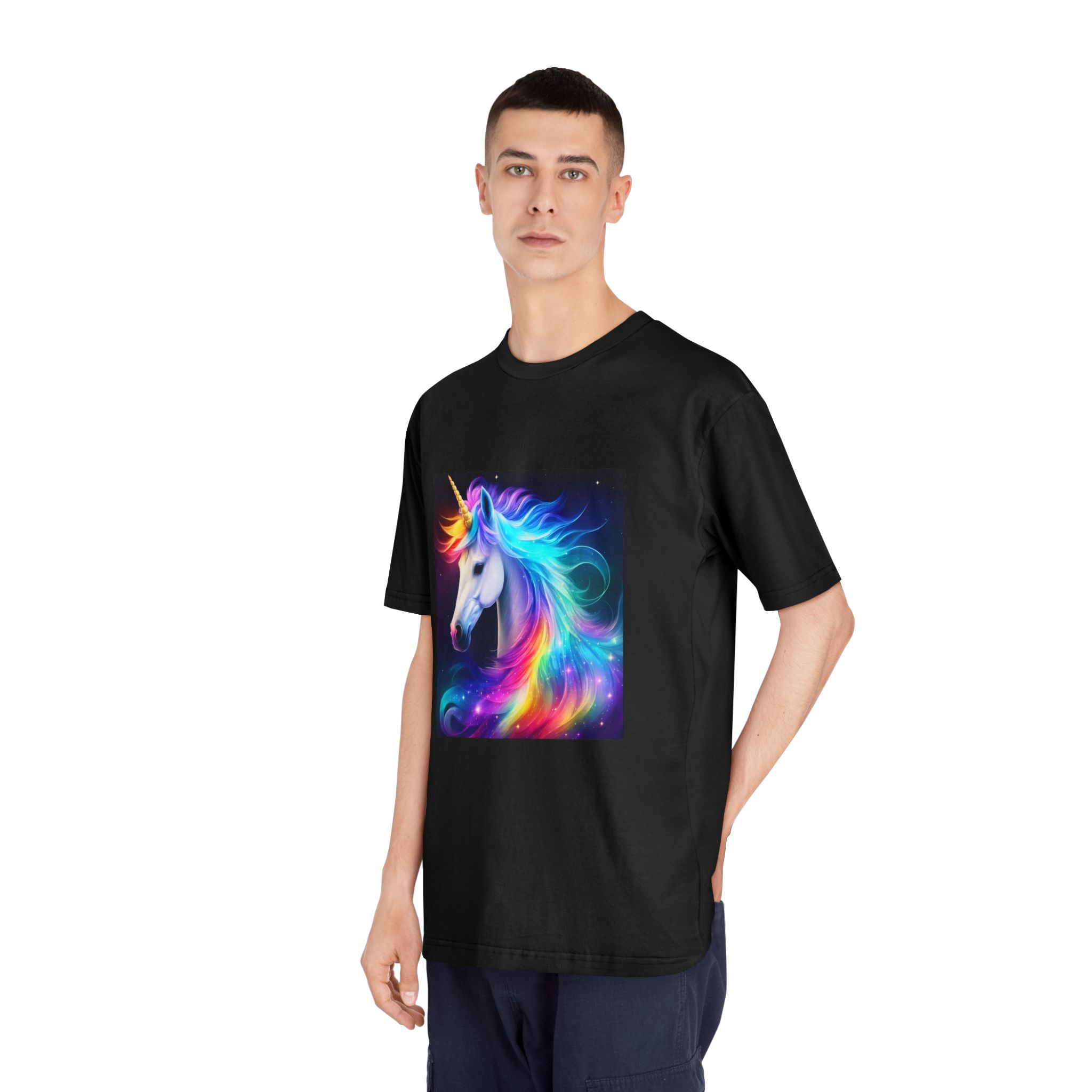Portrait Unicorn Isolated Stars Background Generative Artificial Intelligence Unisex Classic Crewneck T Shirt - Image 8