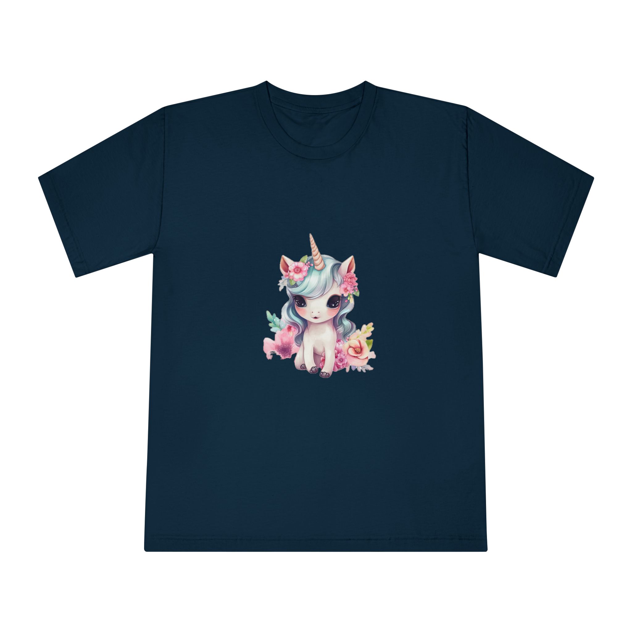 Unicorn With Flower Crown Its Head (1) Unisex Classic Crewneck T Shirt - Image 17