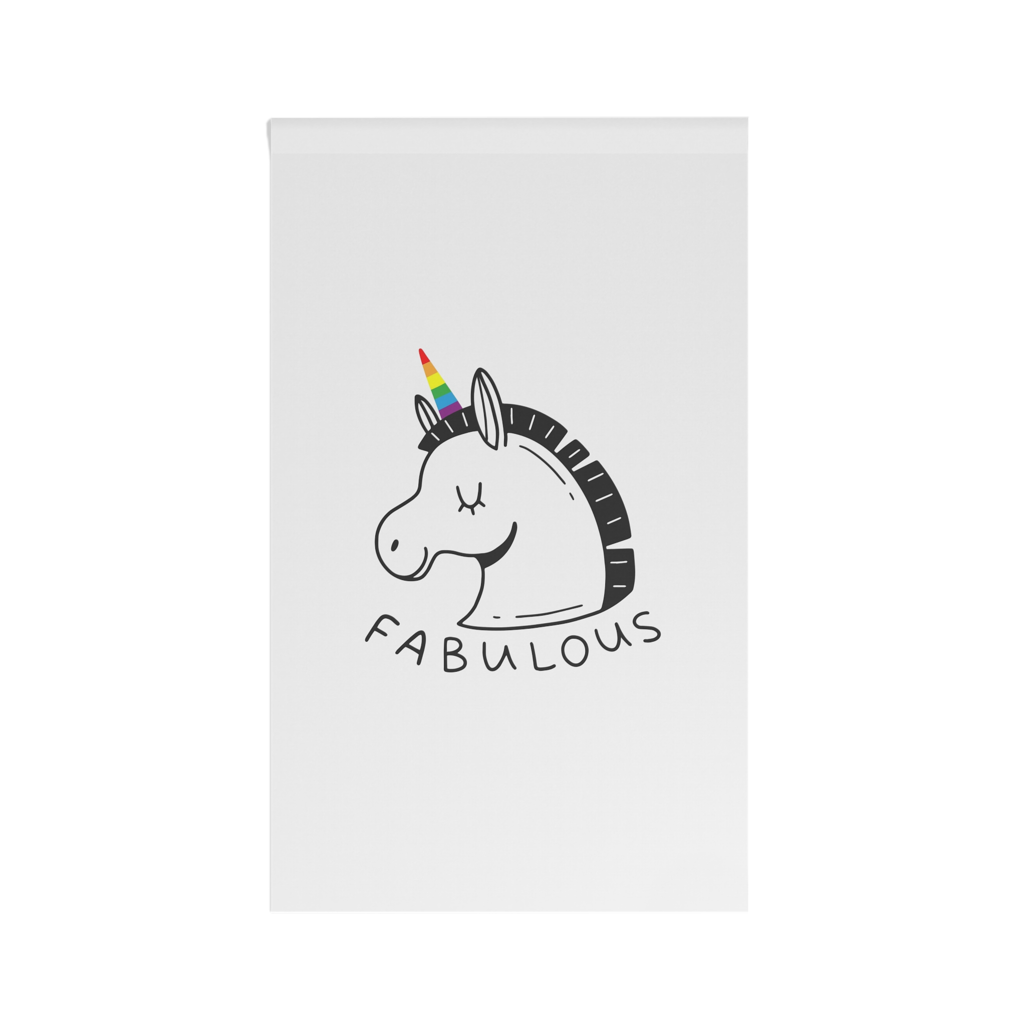 Unicorn With Lgbt Rainbow Horn Word Fabulous Doodle Style House Banner - Image 2
