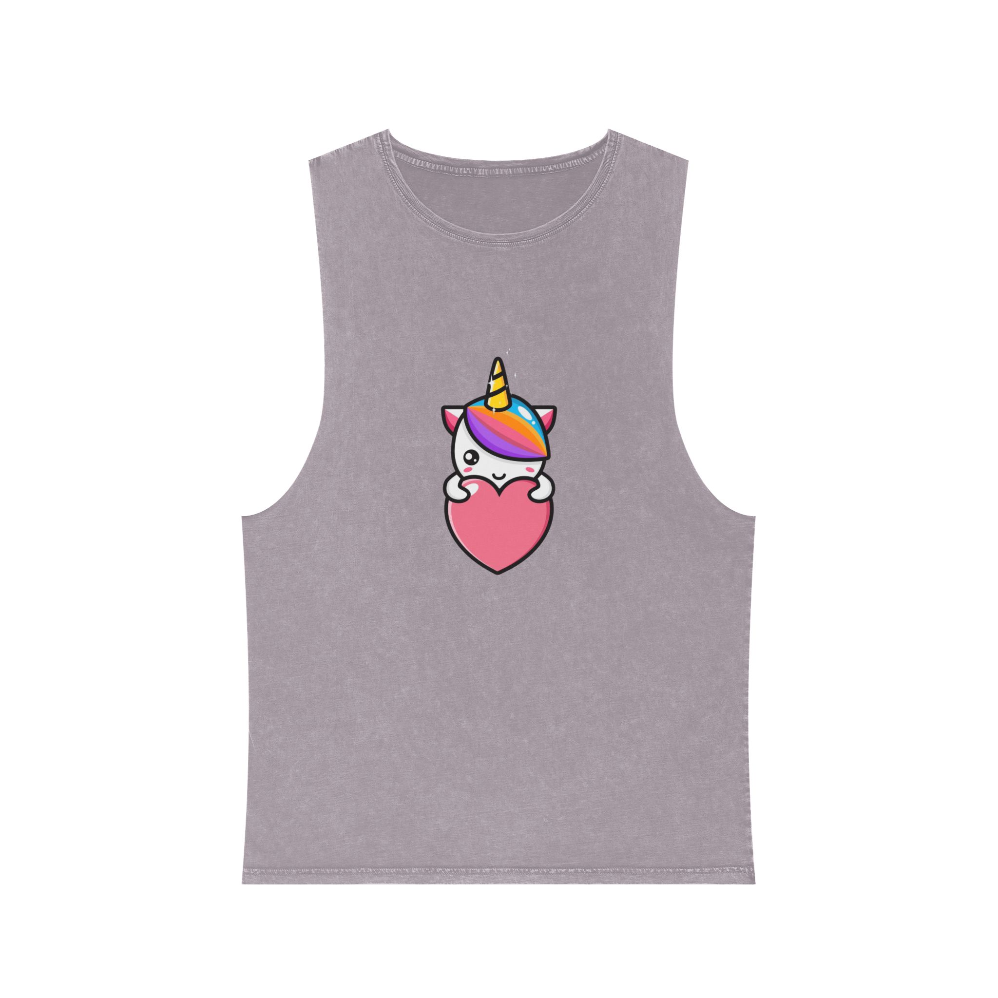 Cute Unicorn Mascot Design (7) Unisex Stonewash Tank Top - Image 17