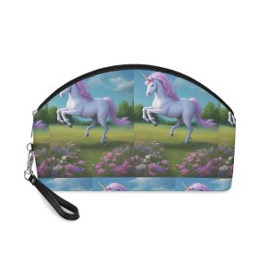 Beautiful Unicorn Running Magical Meadow Unicorn Background Images Whimsical Unicorn (3) Makeup Bag