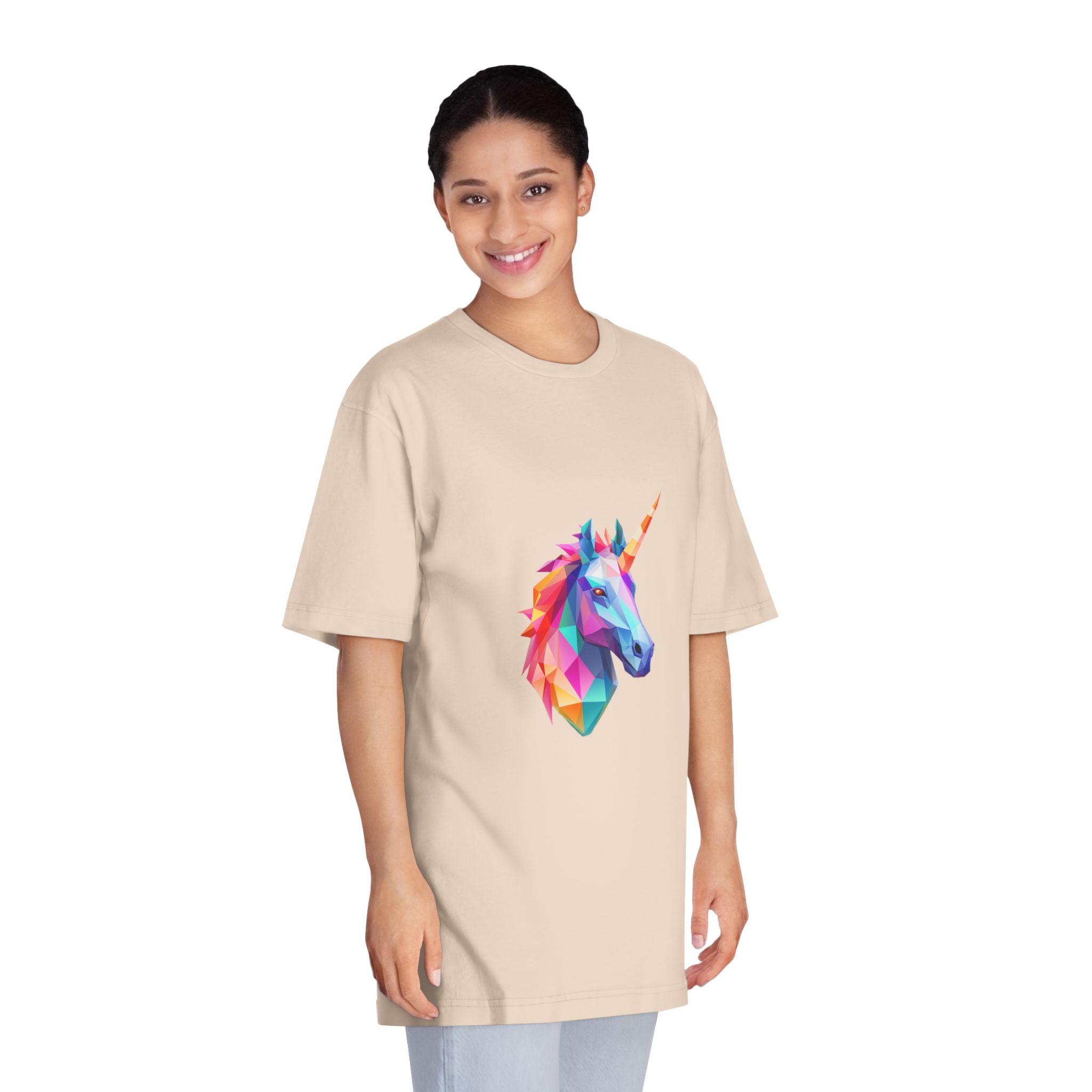 Mythical Unicorn With Poly Style (1) Unisex Classic Crewneck T Shirt - Image 11