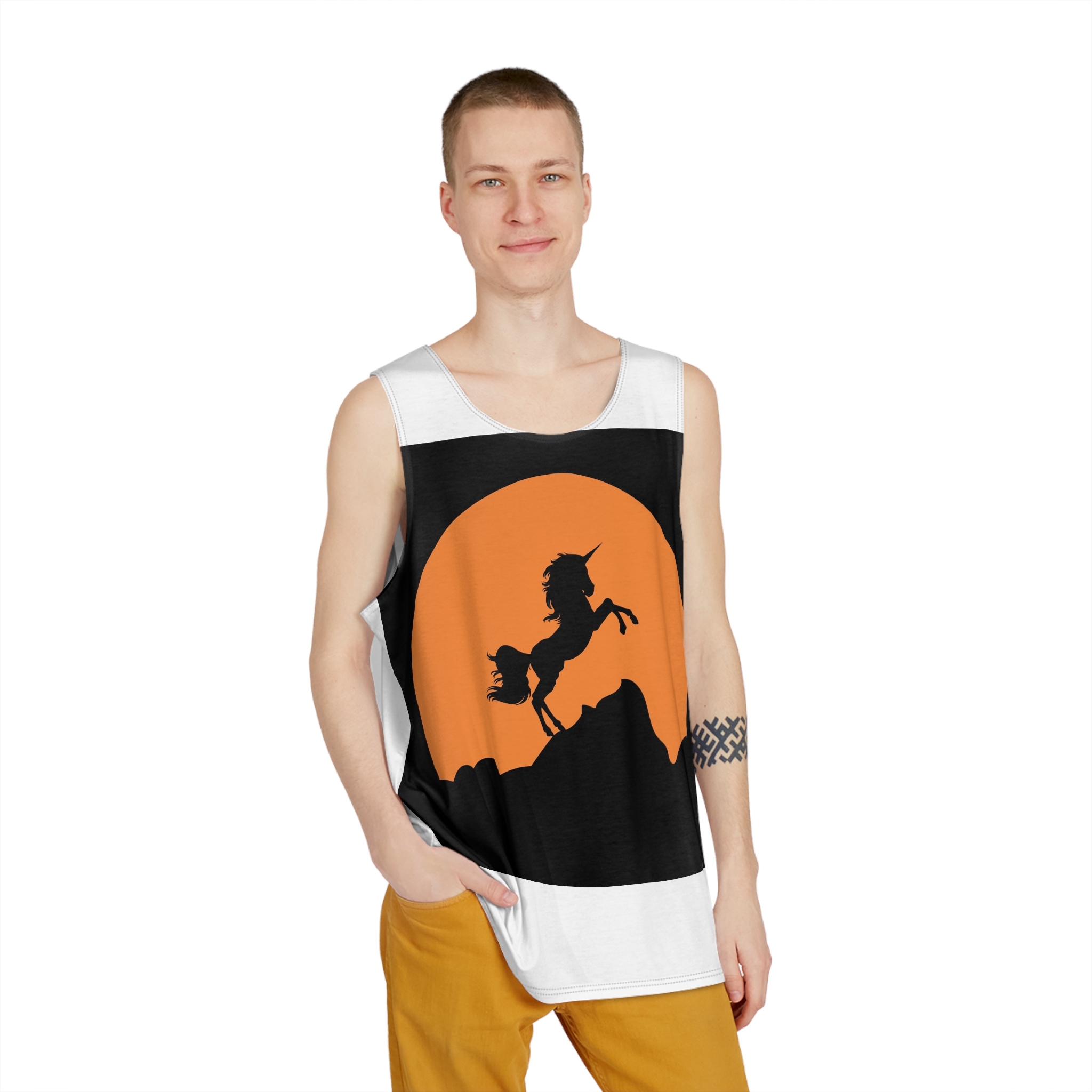 Unicorn Silhouette Mens Tank Aop - Image 3