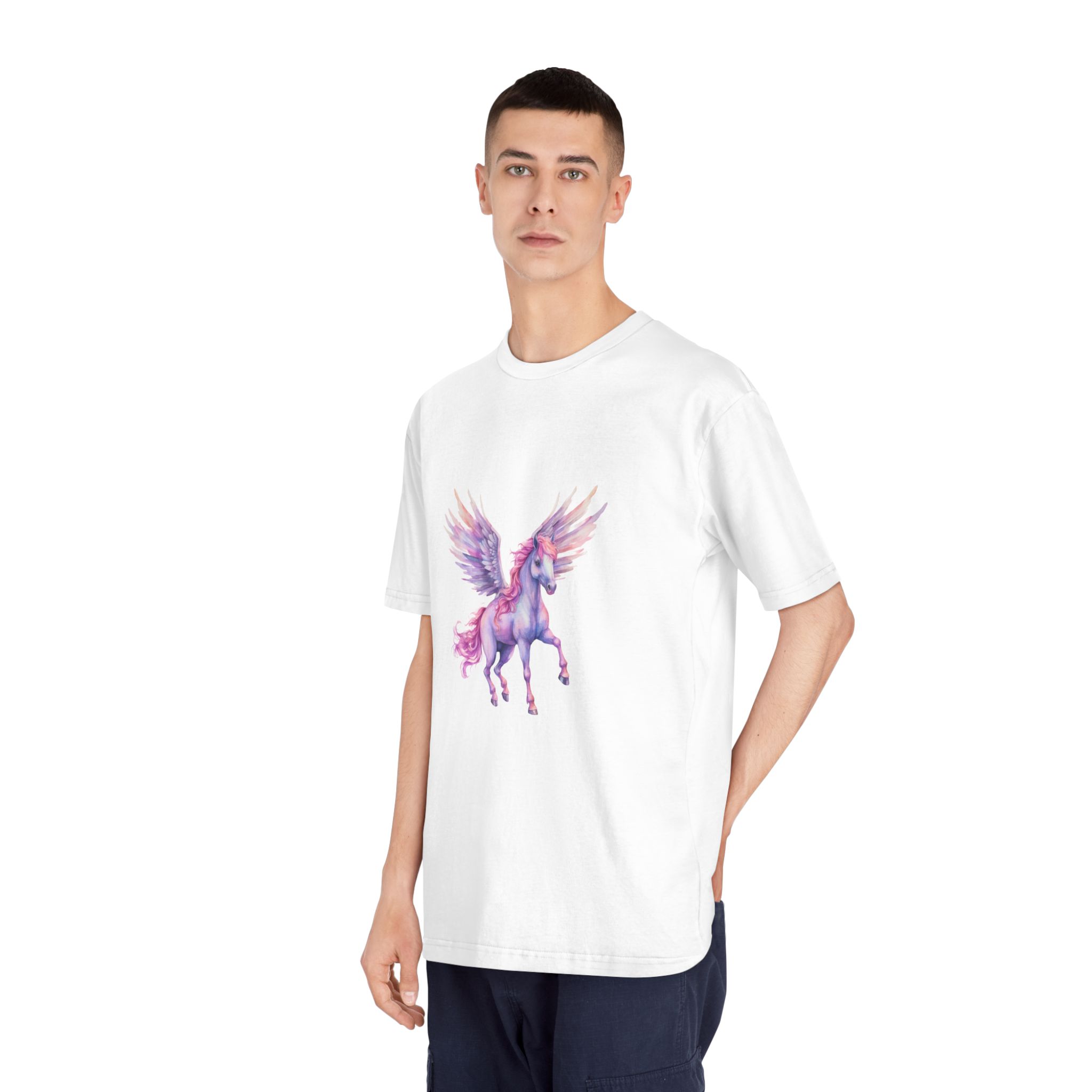 Painting Unicorn With Pink Hair Wings Generative Ai Unisex Classic Crewneck T Shirt - Image 4