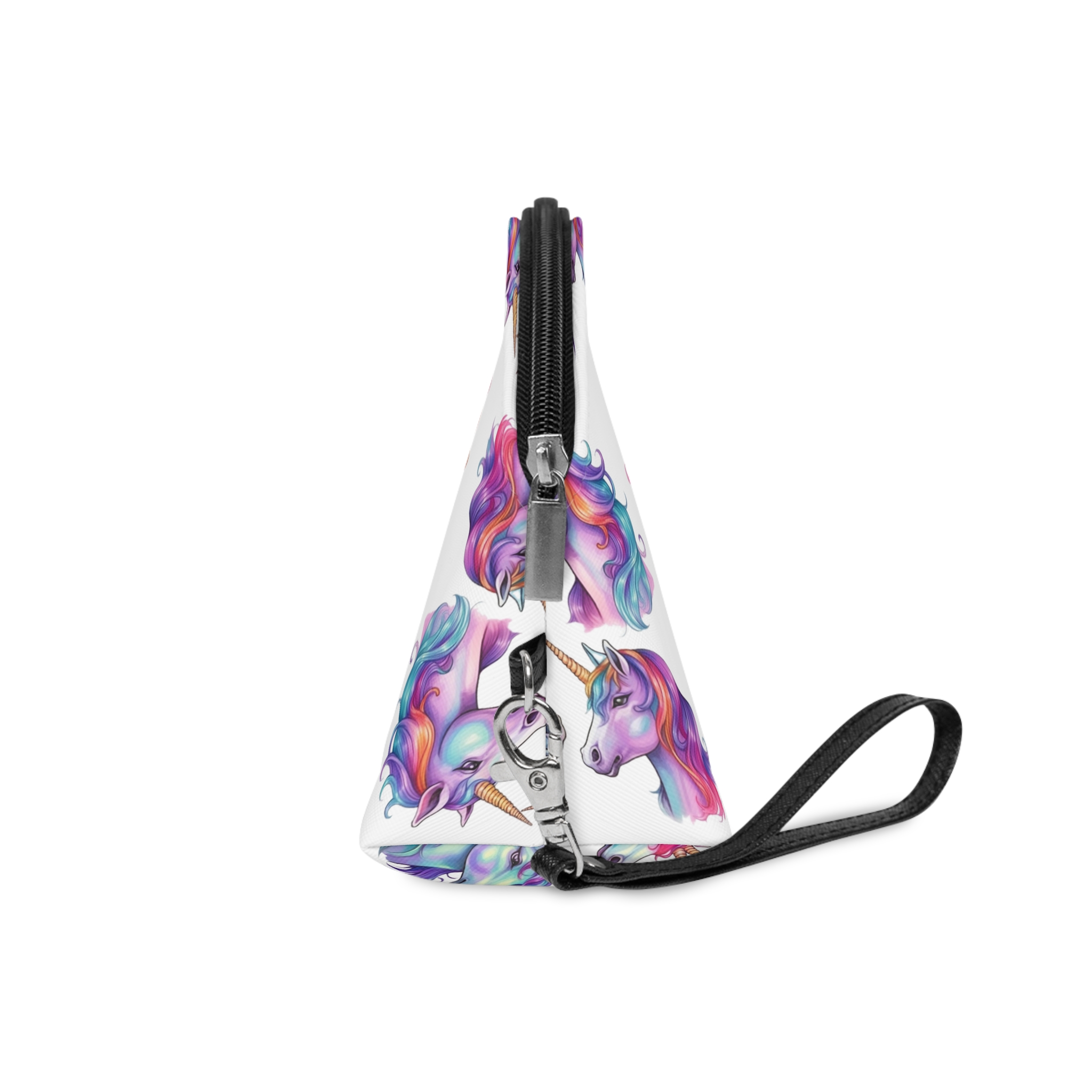 Four Different Colored Unicorns With Long Manes Long Manes Generative Ai Makeup Bag - Image 3