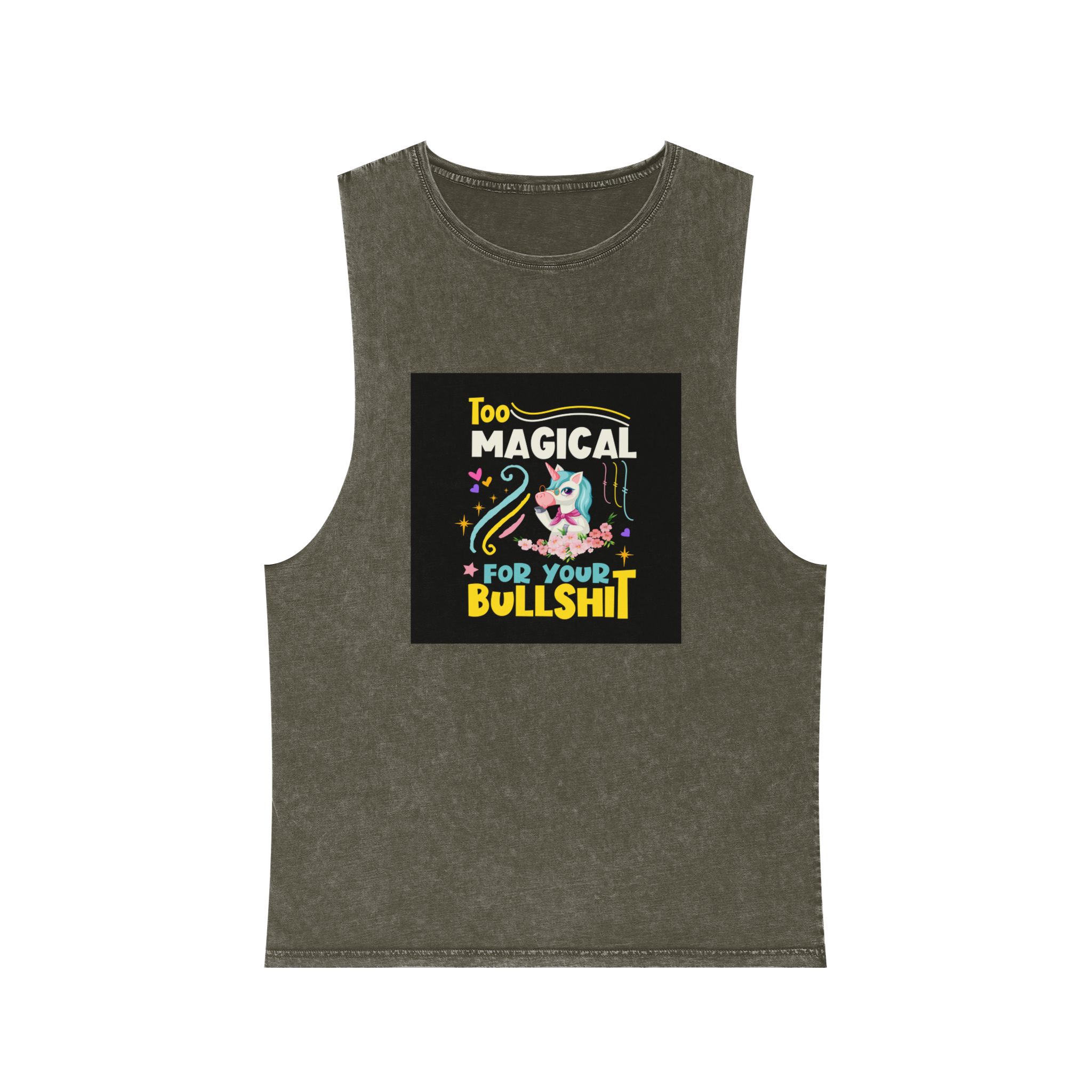 Unicorn Design 8 Unisex Stonewash Tank Top - Image 5