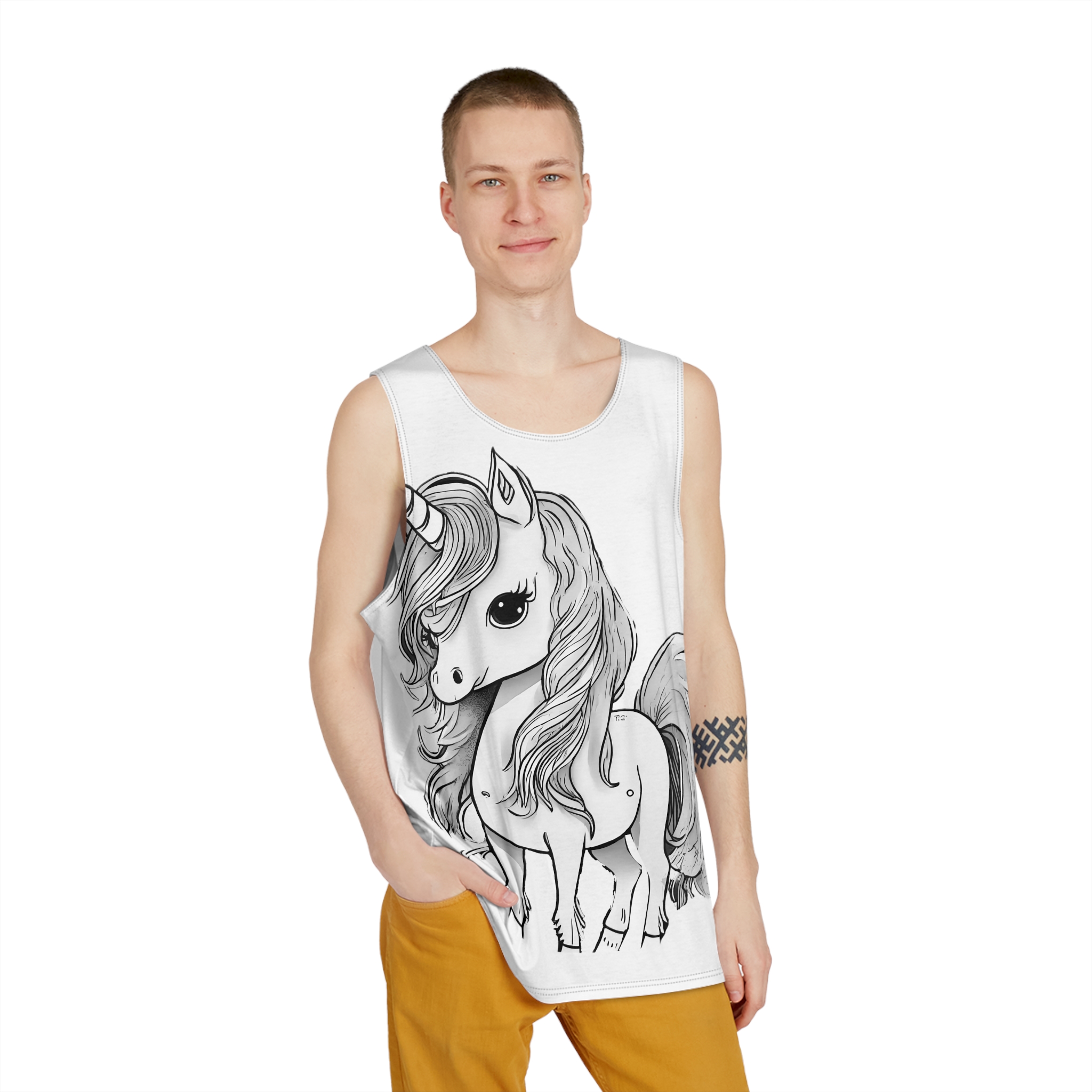 Magical Unicorn Art Kids Mens Tank Aop - Image 3